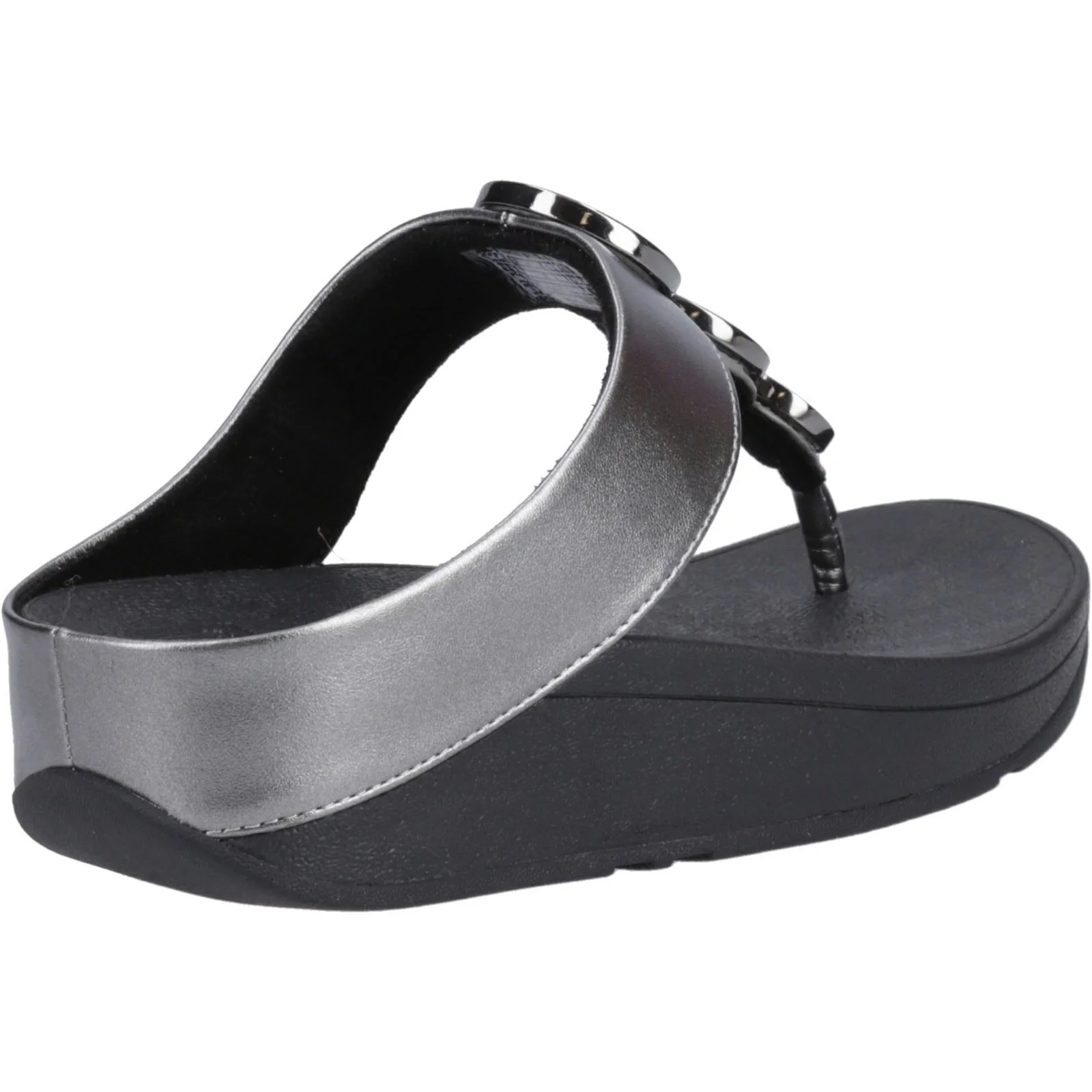 Fitflop Halo Polyurethane Women's Pewter Black Sandals - Image 2