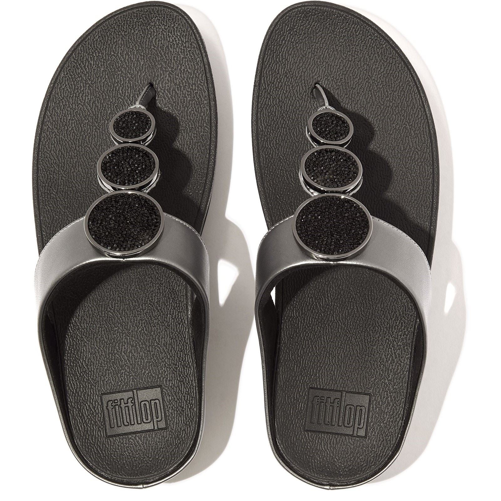 Fitflop Halo Polyurethane Women's Pewter Black Sandals - Image 4