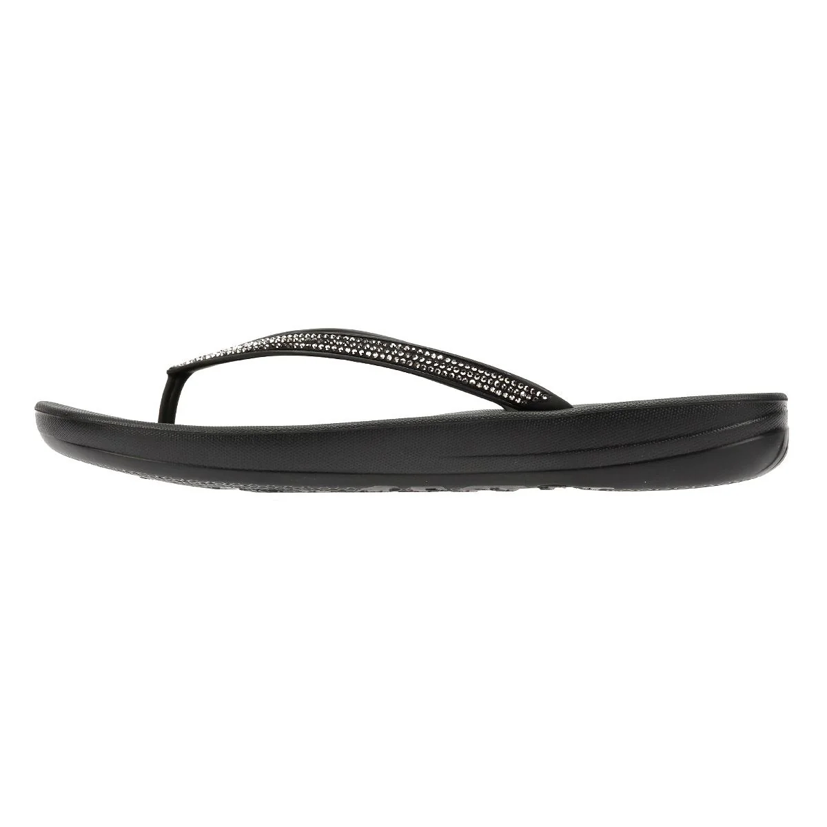 FitFlop Iqushion Sparkle Rubber Women's Black Flip Flops - Image 6