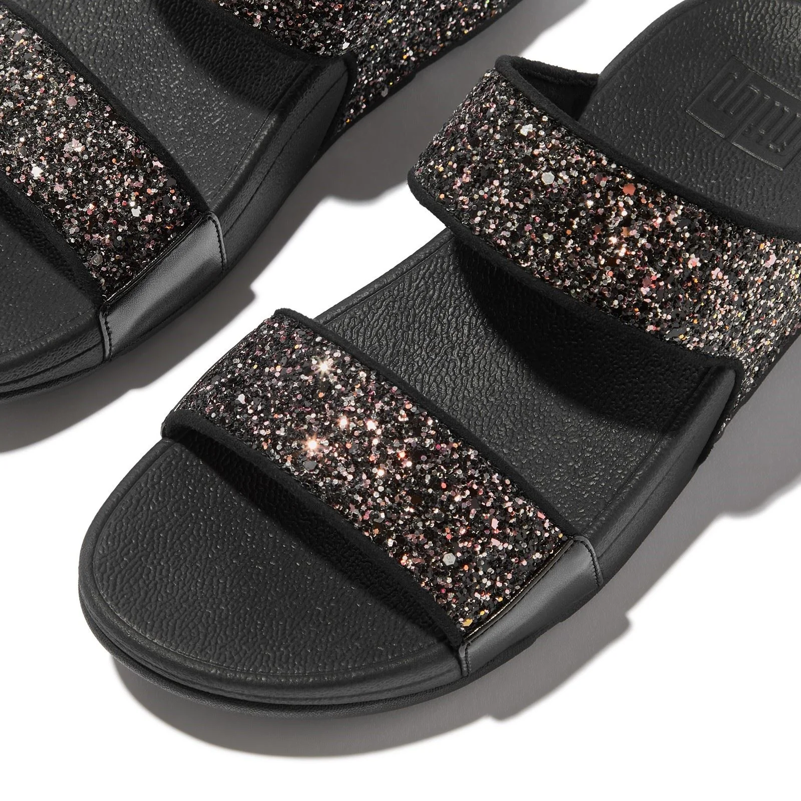 Fitflop Lulu 2 Bar Glitter Polyurethane Women's Black/Multi Sandals - Image 5