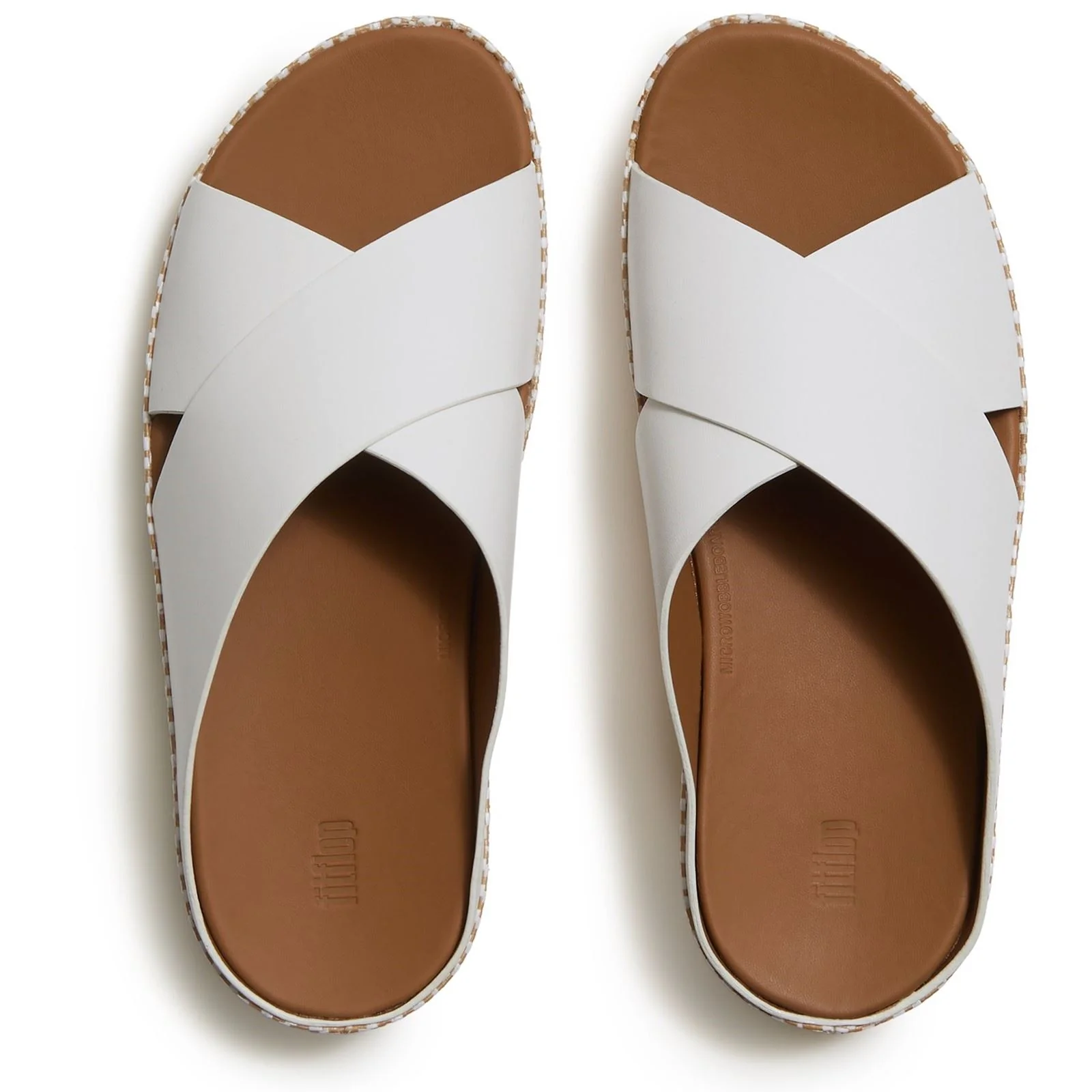 Fitflop Lulu Lux Graphic-Weave Leather Women's Urban White Sandals - Image 3