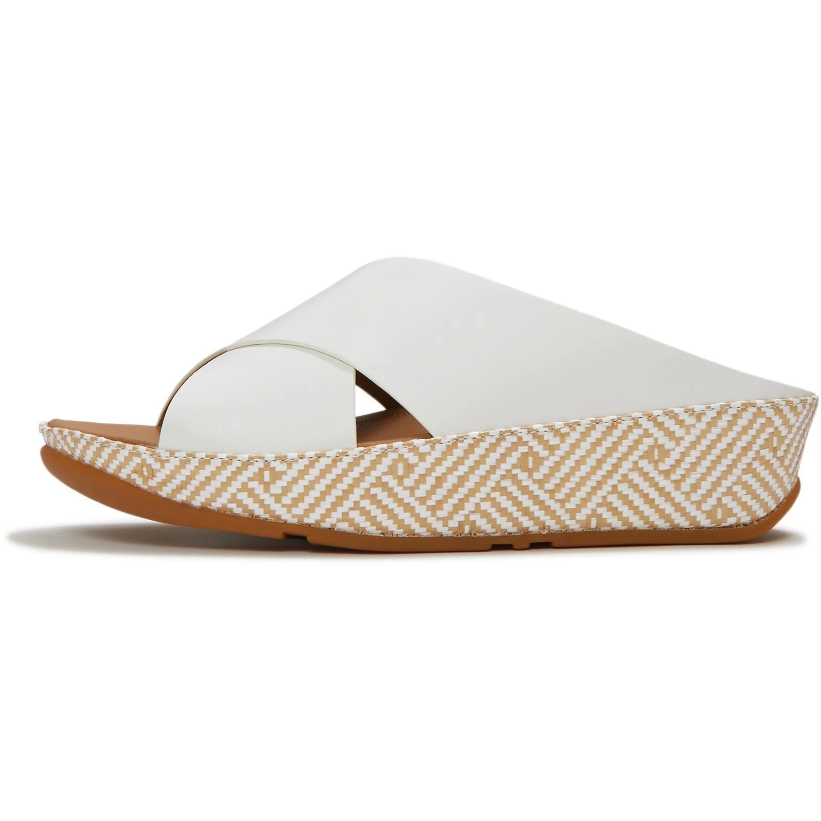 Fitflop Lulu Lux Graphic-Weave Leather Women's Urban White Sandals - Image 4