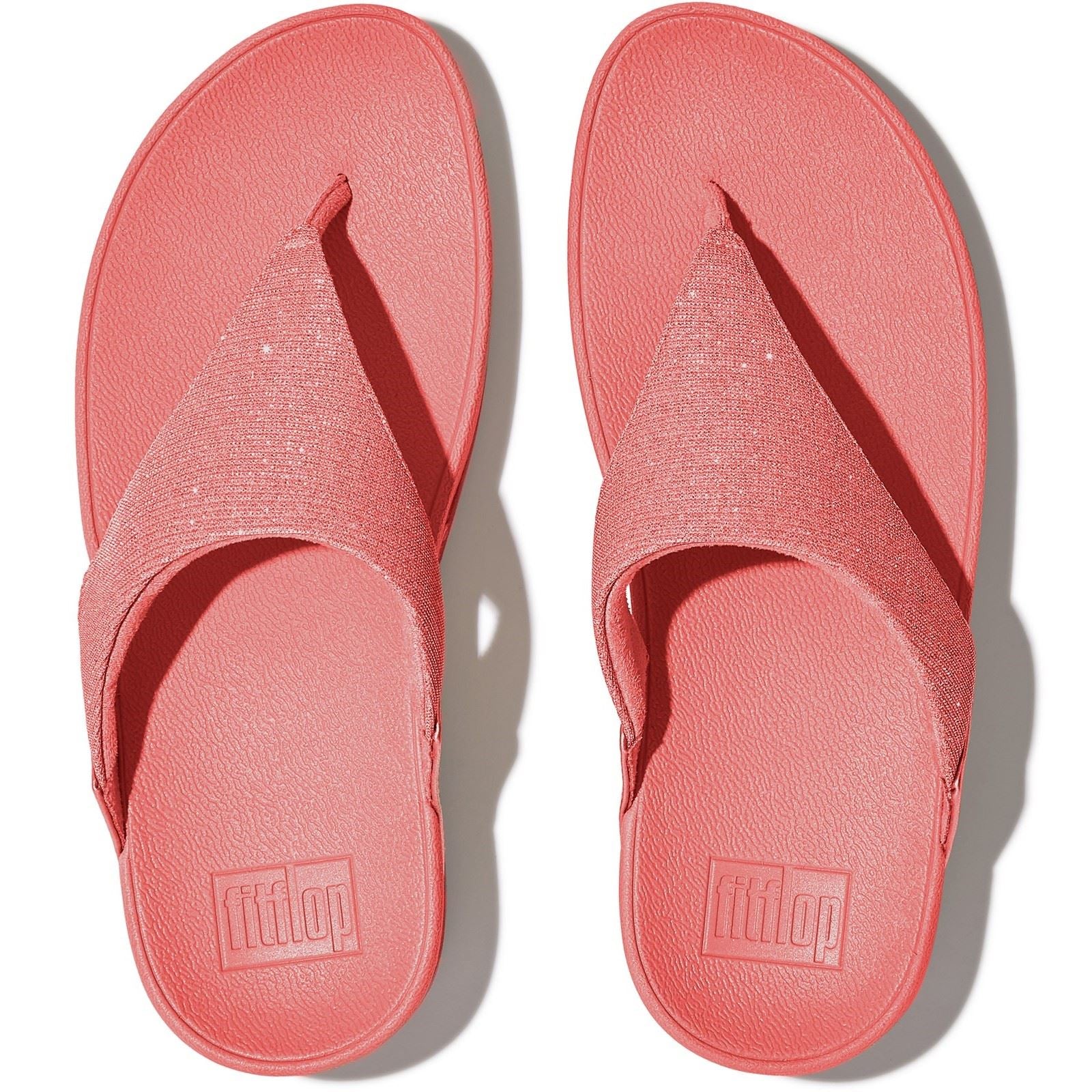 Fitflop Lulu Shimmerlux Polyester Women's Rosy Coral Sandals - Image 4
