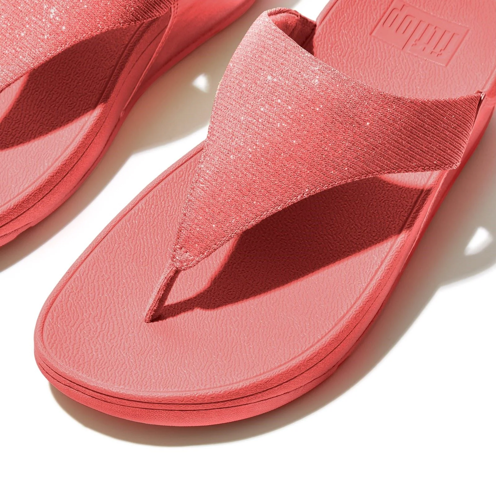 Fitflop Lulu Shimmerlux Polyester Women's Rosy Coral Sandals - Image 7