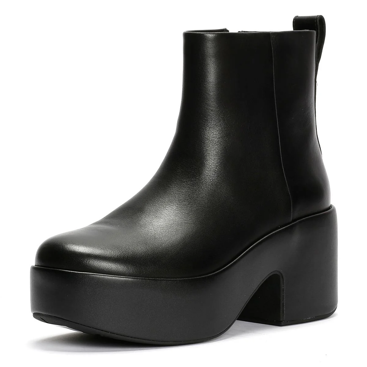 FitFlop Platfforms Heeled Leather Women's Black Boots - Image 3