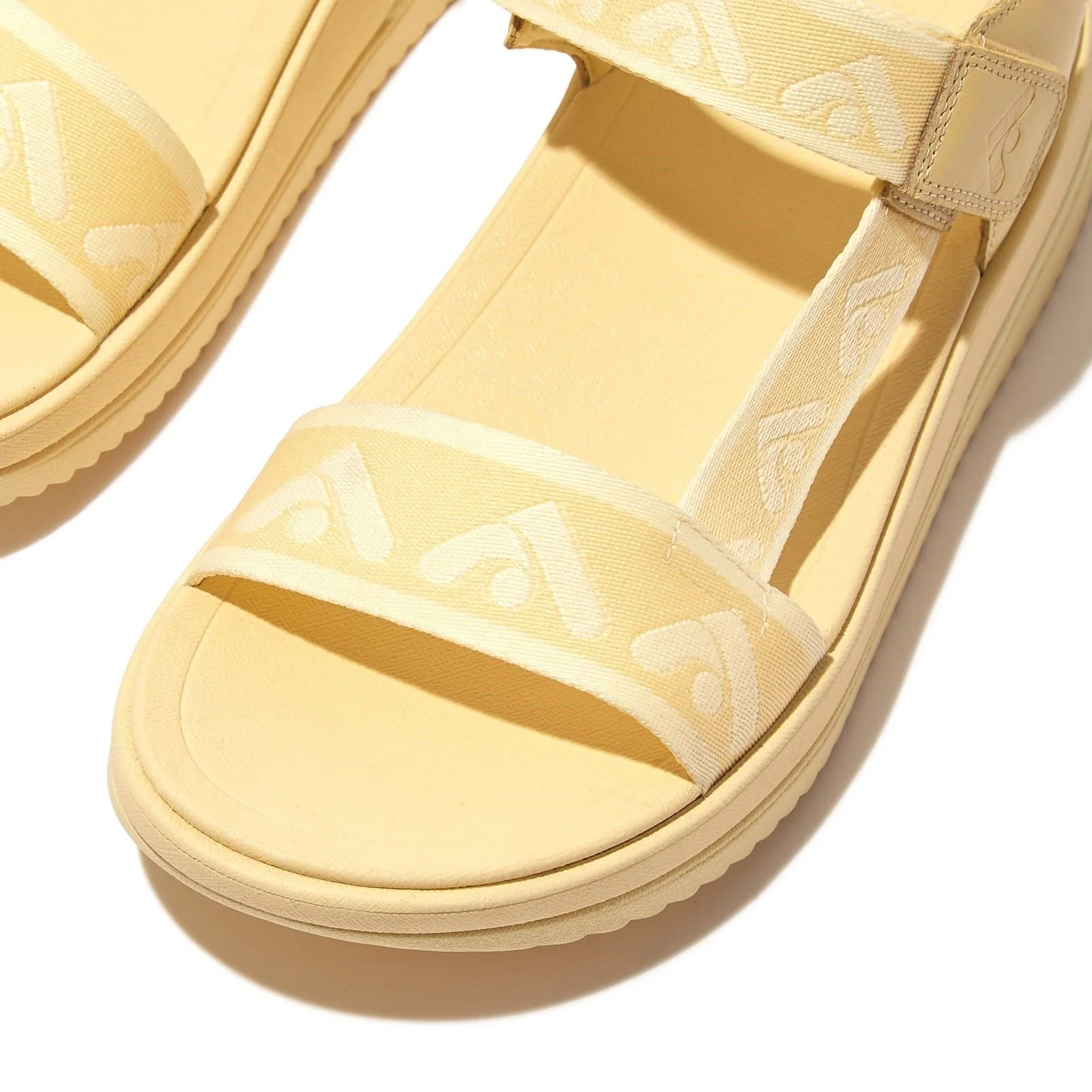 Fitflop Surff Back Strap Polyester/Leather Women's Mellow Yellow Wide Sandals - Image 7