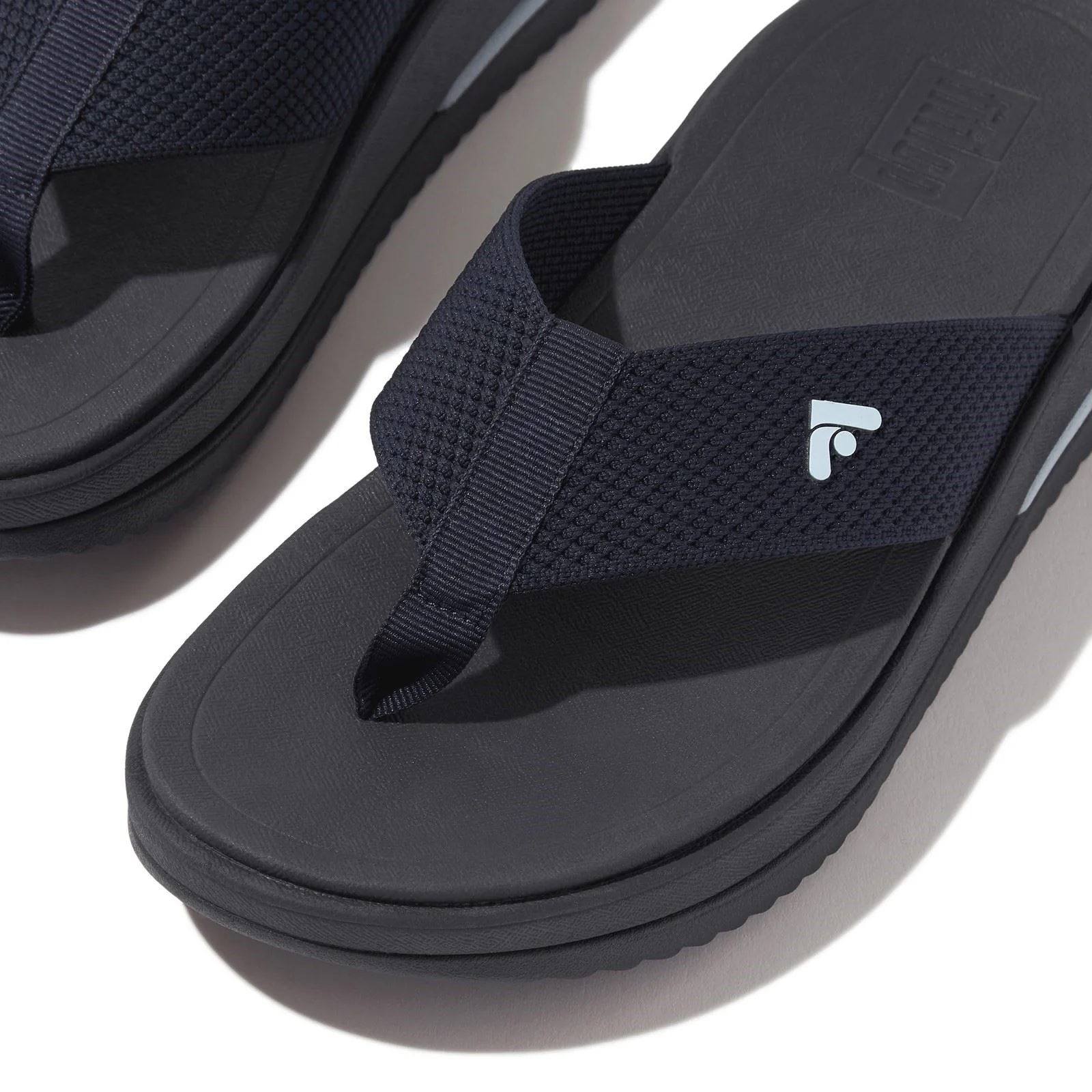 Fitflop Surff Two-tone Polyester Women's Midnight Navy Wide Sandals - Image 7