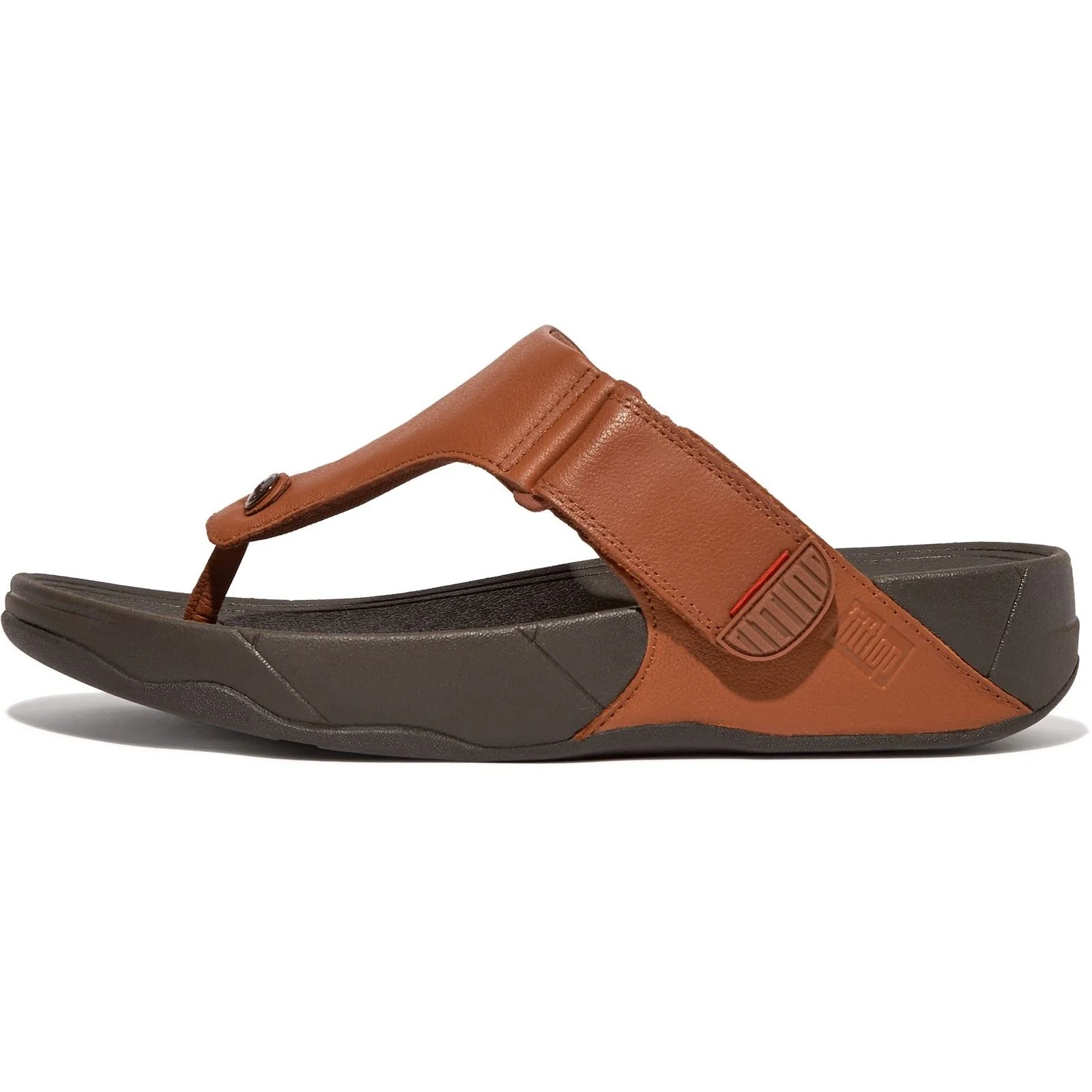 Fitflop Trakk II Leather Men's Dark Tan Sandals - Image 3