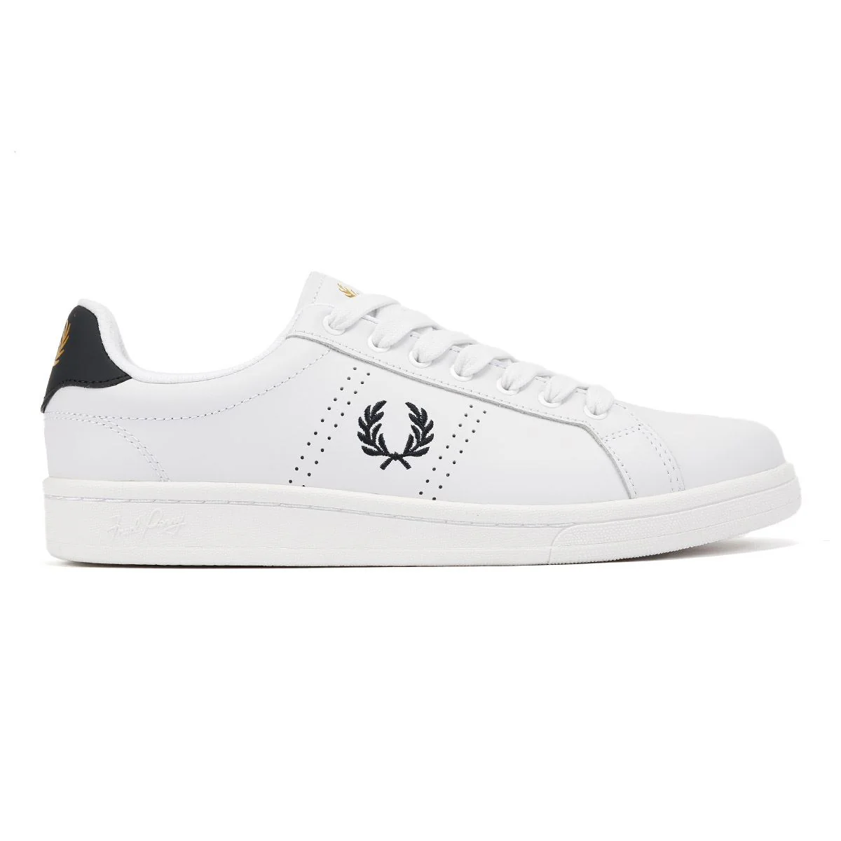 Fred Perry B721 Leather Men's White/Navy Trainers - Image 5