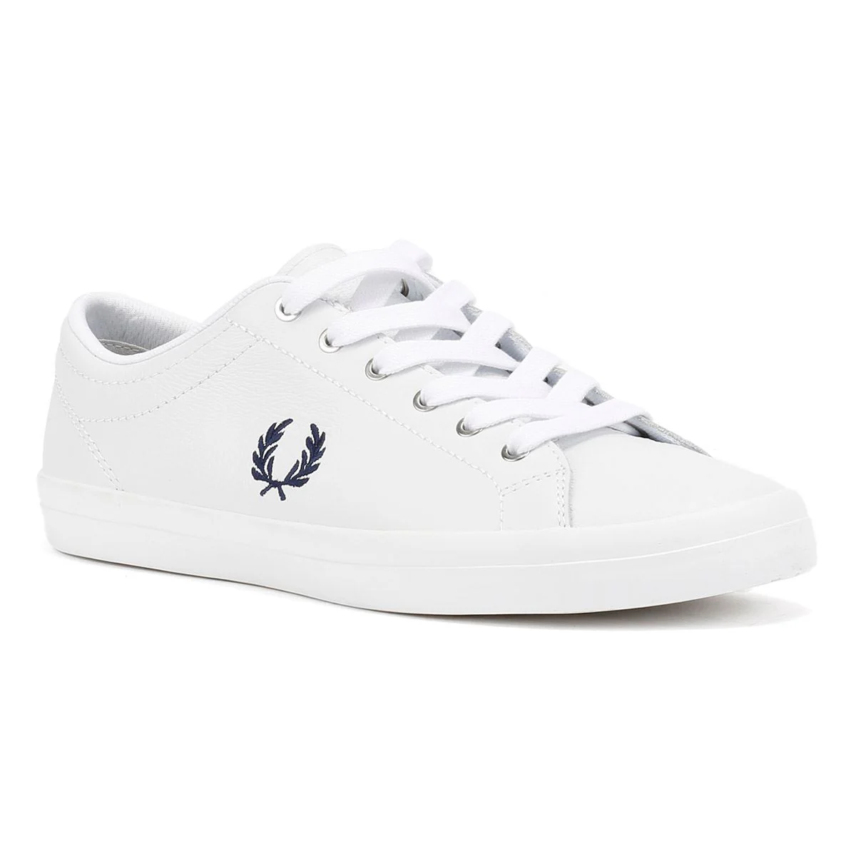 Fred Perry Baseline Leather Men's White/Navy Trainers - Image 2