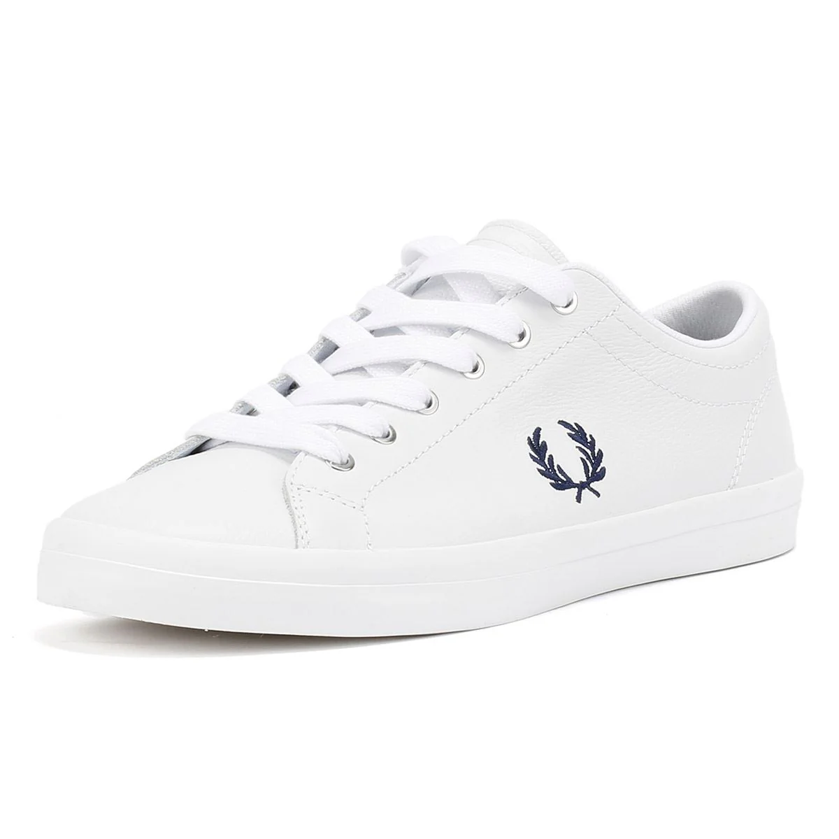 Fred Perry Baseline Leather Men's White/Navy Trainers - Image 3