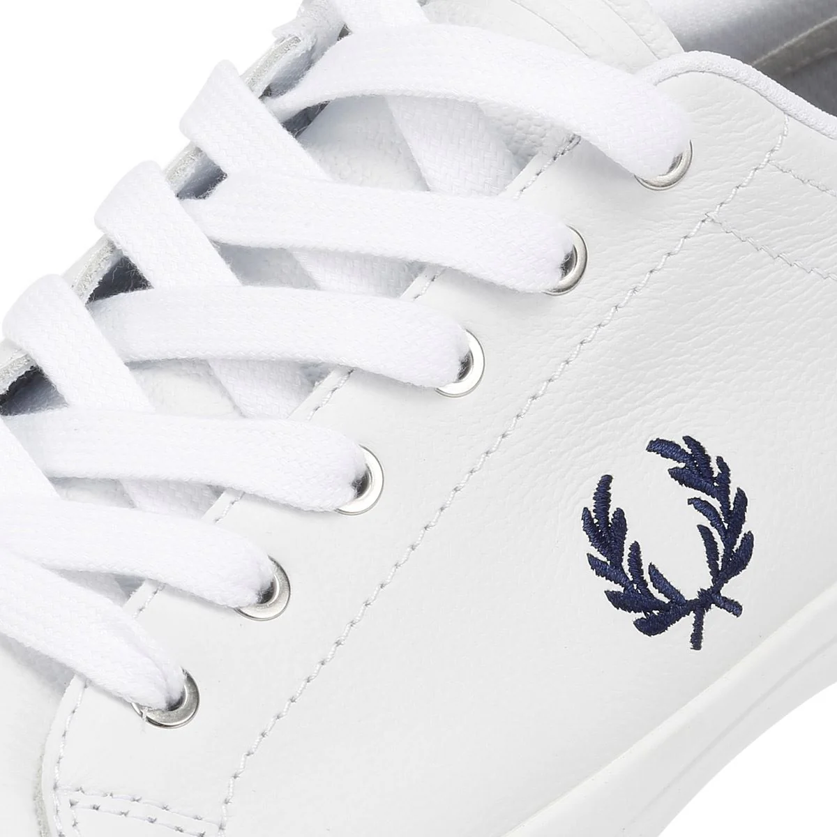 Fred Perry Baseline Leather Men's White/Navy Trainers - Image 7