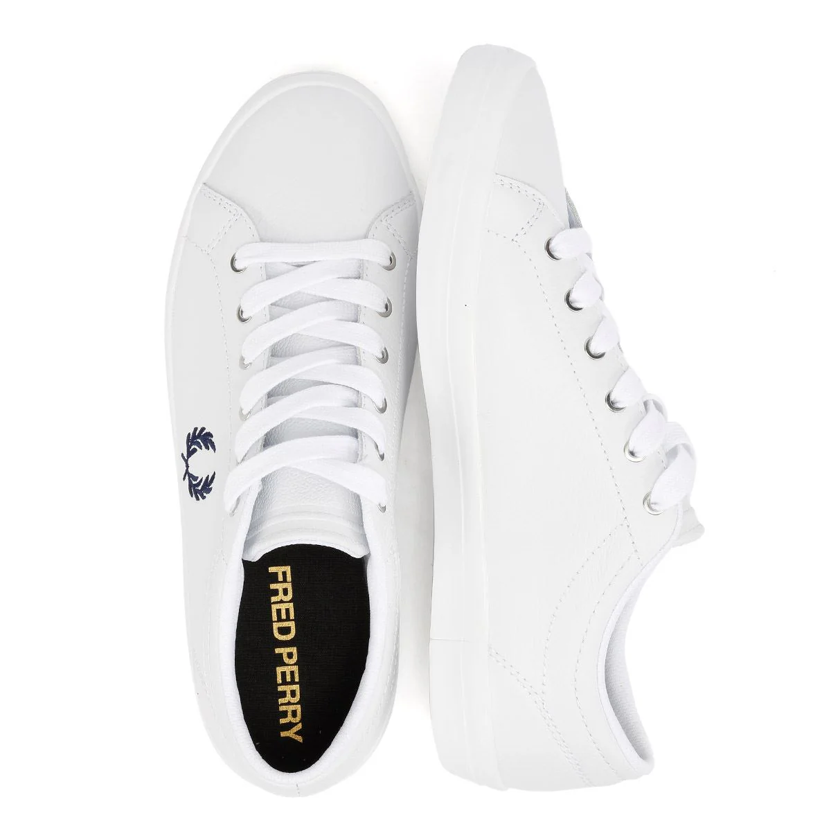Fred Perry Baseline Leather Men's White/Navy Trainers - Image 8