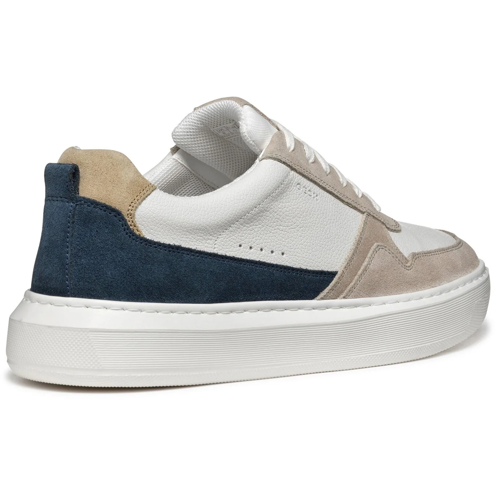 Geox U DEIVEN Leather/Suede Men's Sand/White Trainers - Image 2