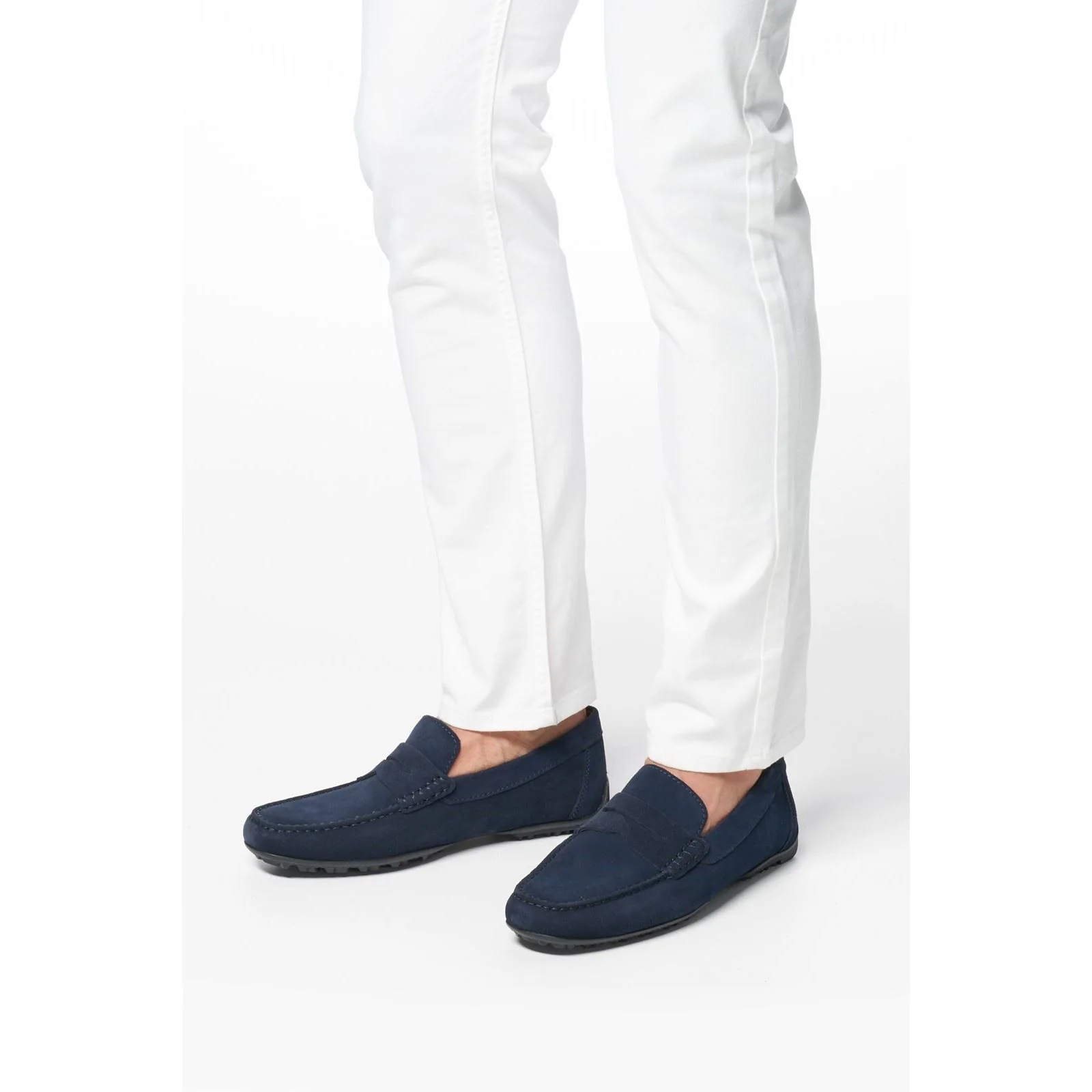 Geox U KOSMOPOLIS + GRIP Leather Men's Navy Loafers - Image 7
