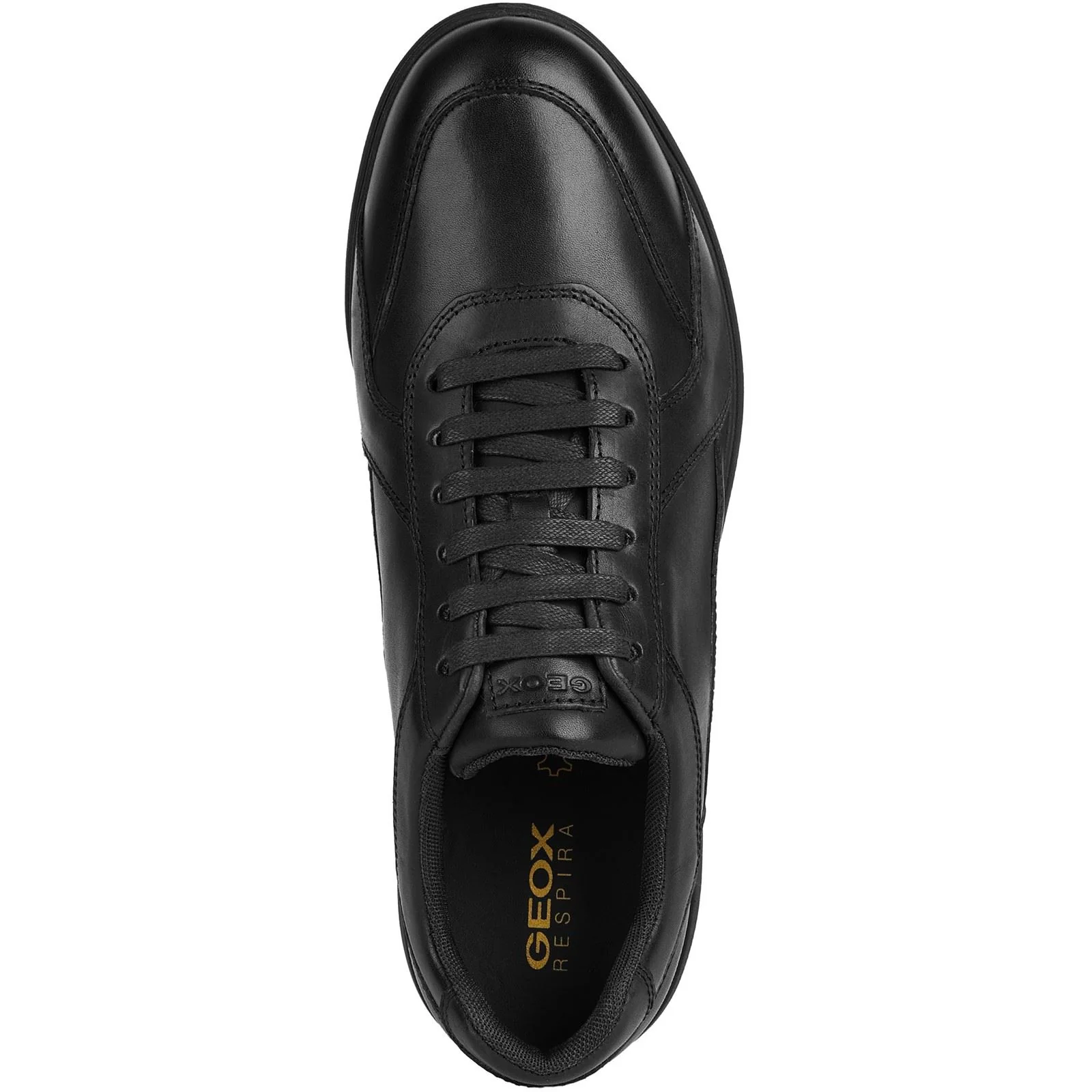 Geox U SPHERICA EC12 Leather Bovine Full Grain Men's Black Trainers - Image 4