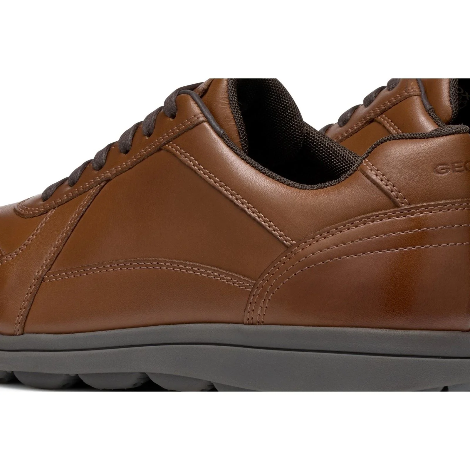 Geox U SPHERICA EC12 Leather Bovine Full Grain Men's Cognac Trainers - Image 6
