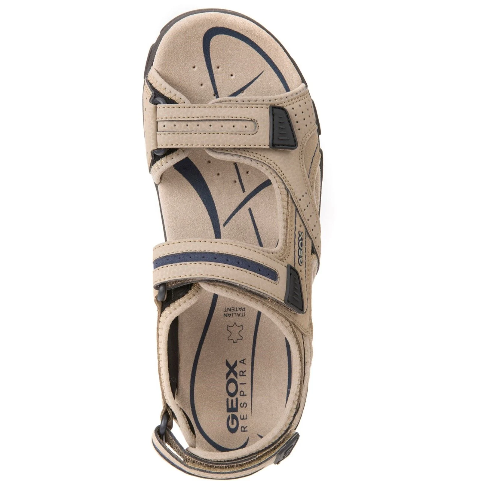 Geox UOMO SANDAL STRADA Men's Sand/Navy Flip Flops - Image 4