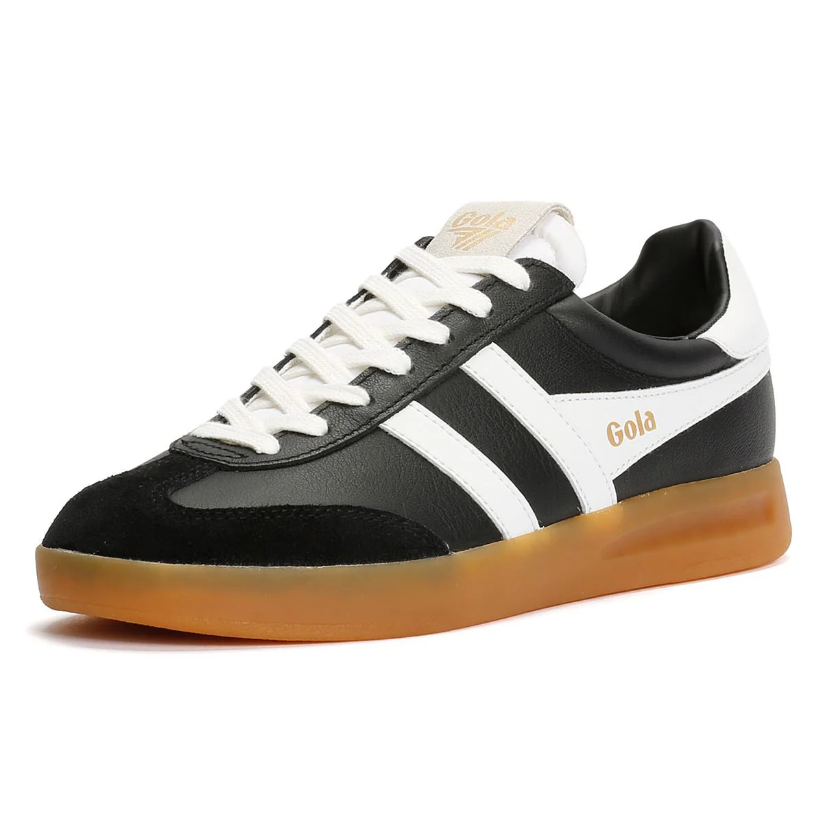 Gola Cyclone Leather Women's Black/White/Gum Trainers - Image 3