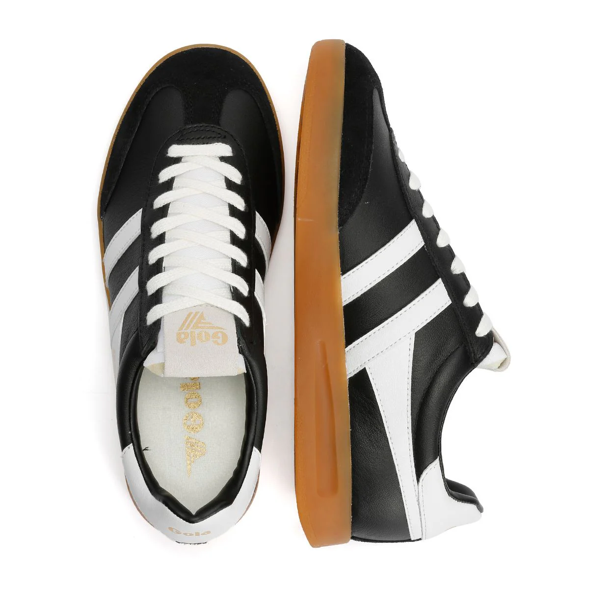Gola Cyclone Leather Women's Black/White/Gum Trainers - Image 8