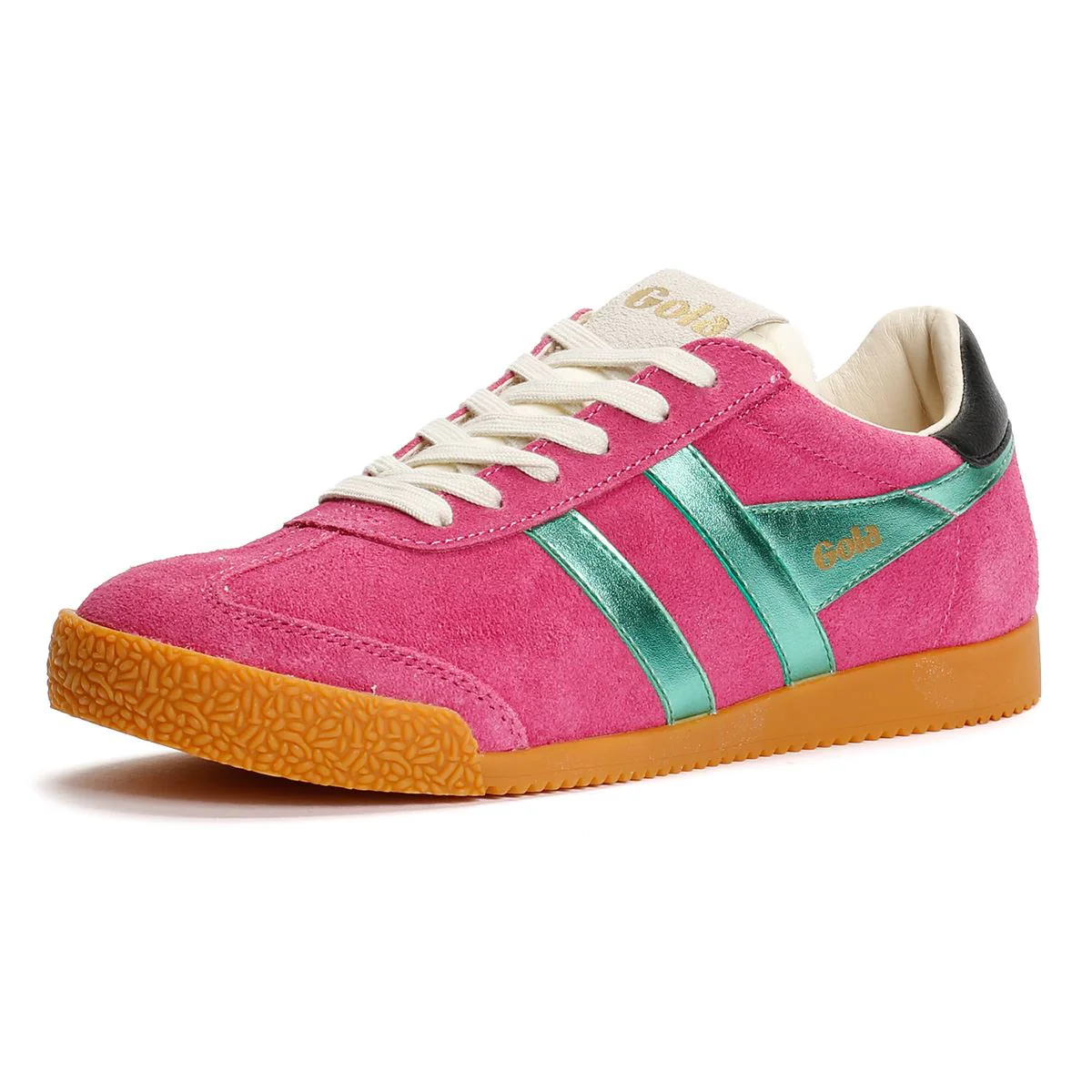 Gola Elan Glitz Suede Women's Fuchsia/Emerald/Black Trainers - Image 3