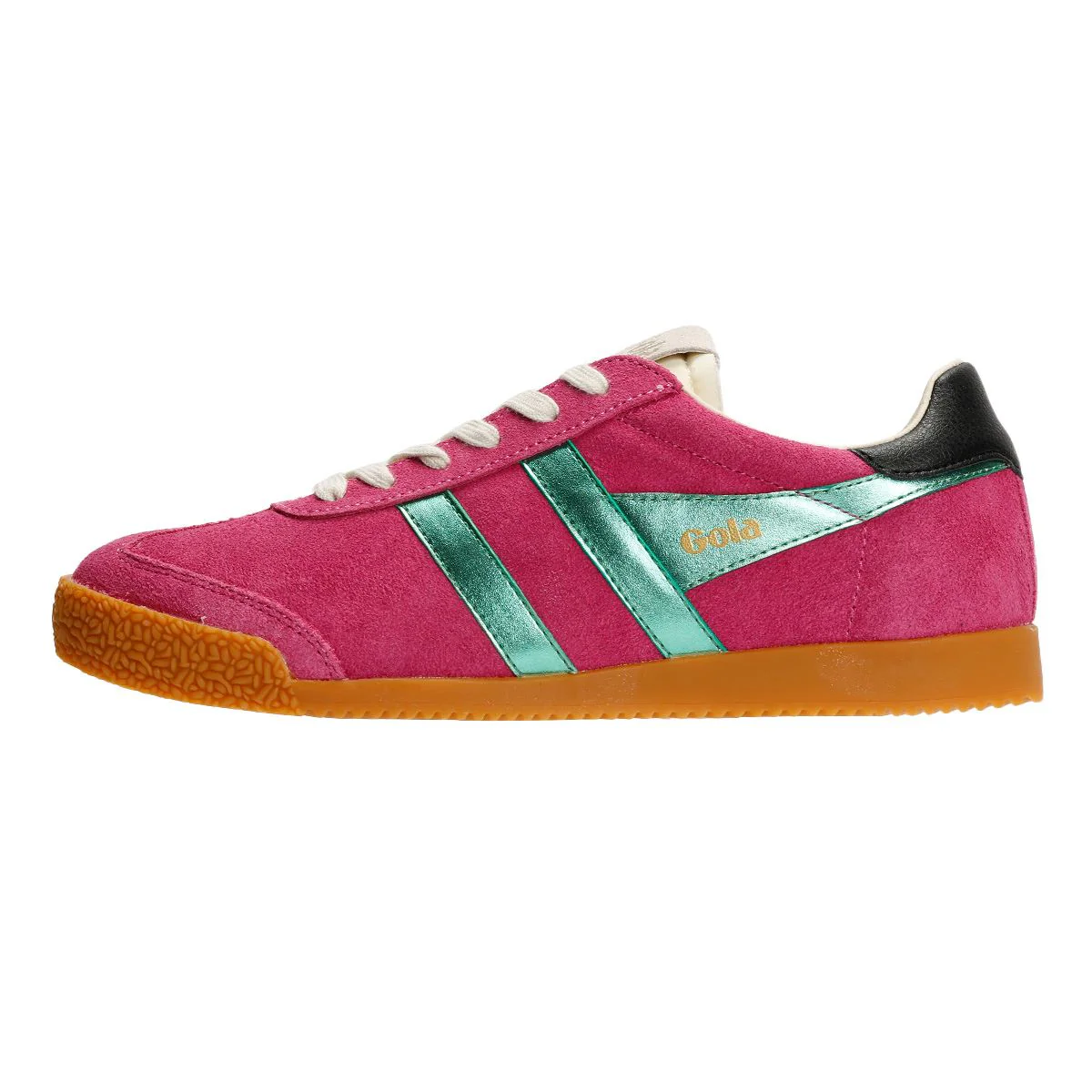Gola Elan Glitz Suede Women's Fuchsia/Emerald/Black Trainers - Image 6