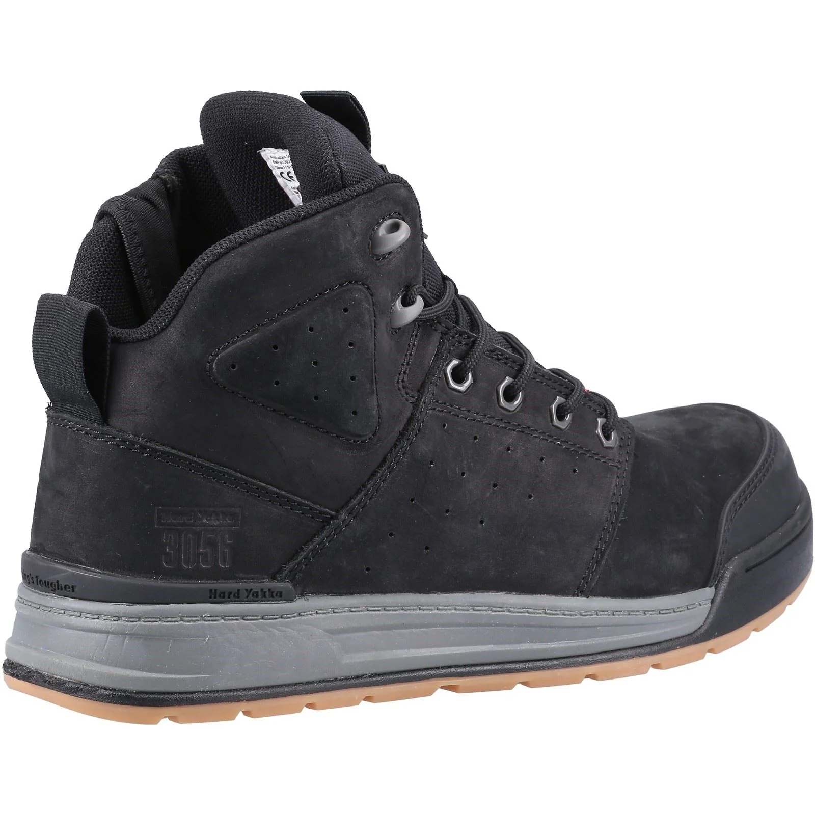 Hard Yakka Men's 3056 Lace Zip Safety Boot in Black - Image 2