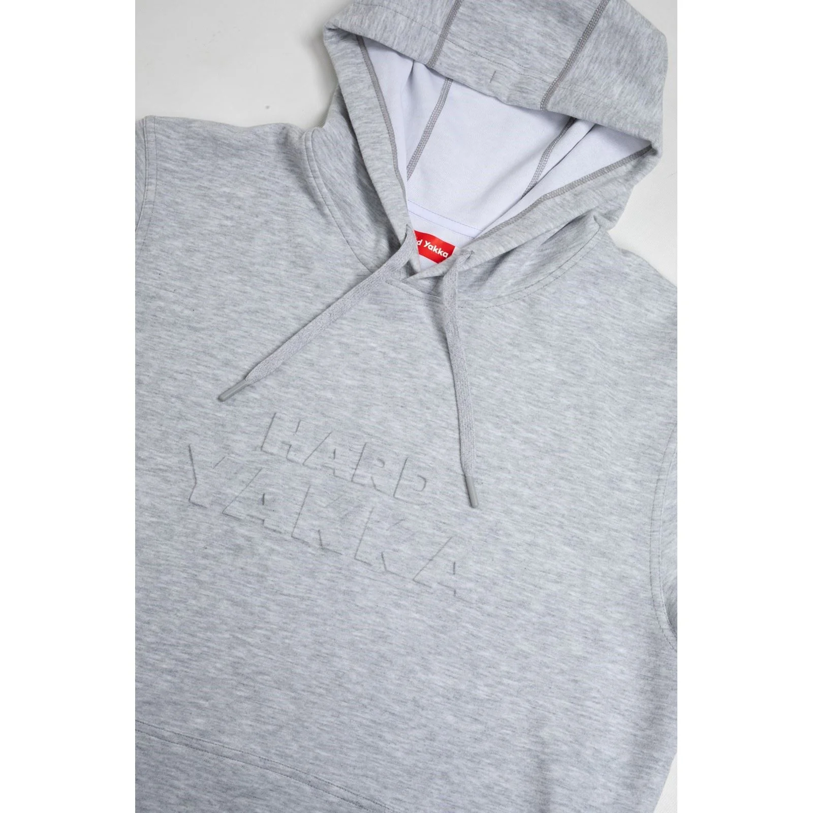Hard Yakka Men's Embossed Pullover Hoodie in Light Grey Marle - Image 4
