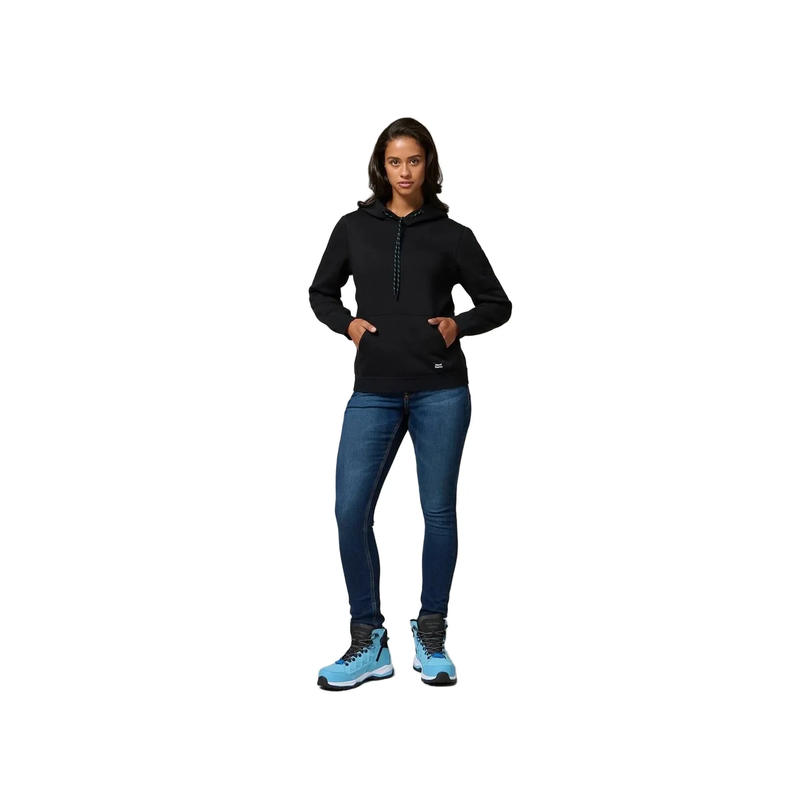 Hard Yakka Gladiator Cotton Women's Black Hooded Sweatshirt - Image 4