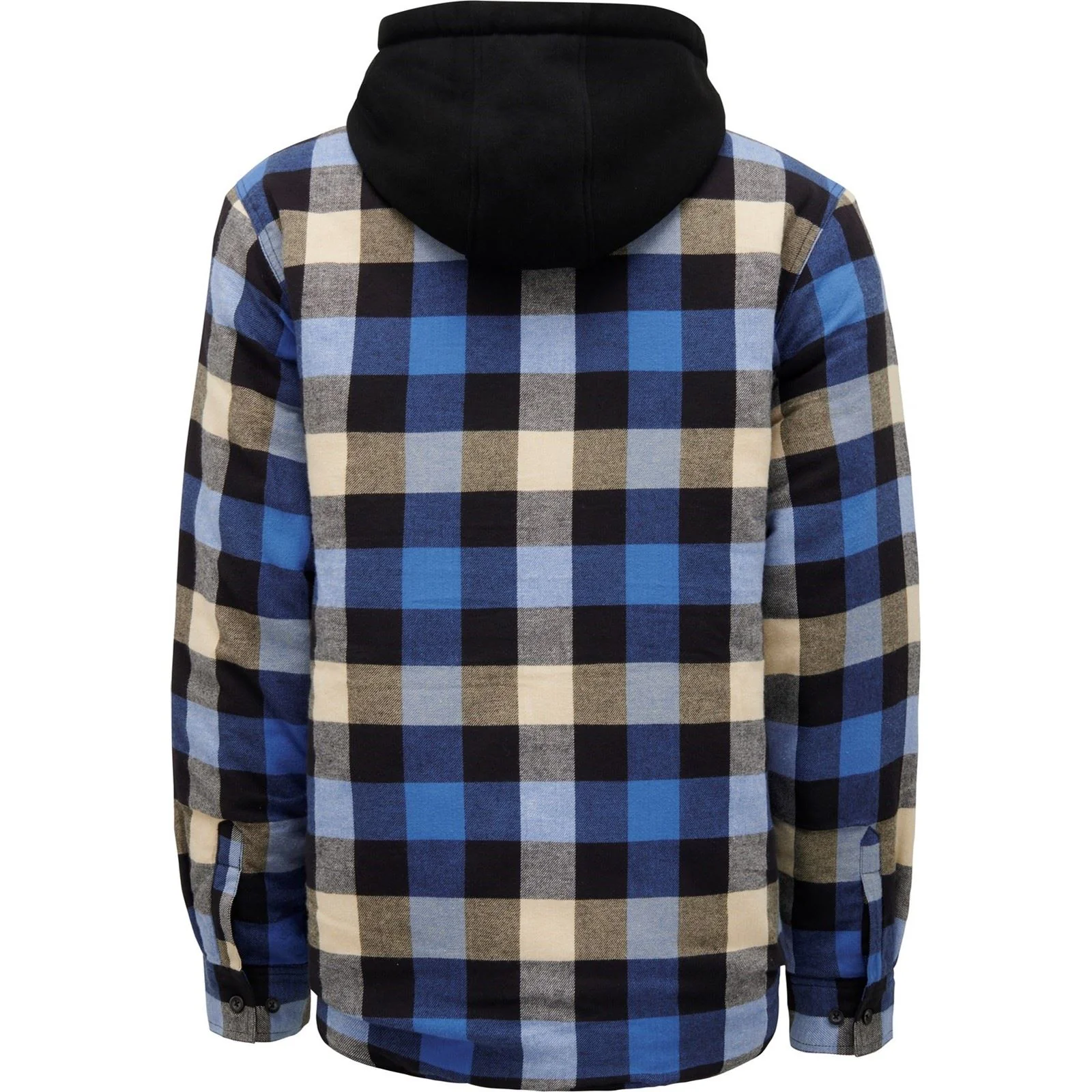 Hard Yakka Quilted Flannel Shacket Men's Blue Shirt Jacket - Image 3