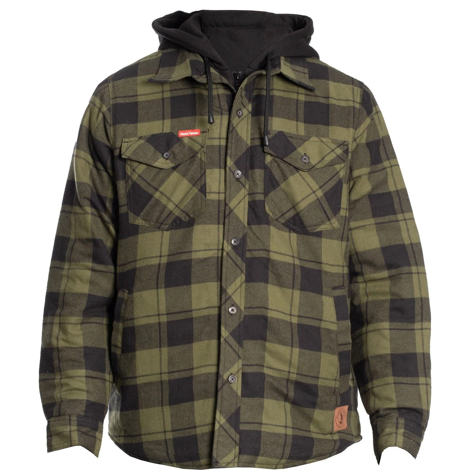 Hard Yakka Men's Quilted Flannel Shacket in Fern