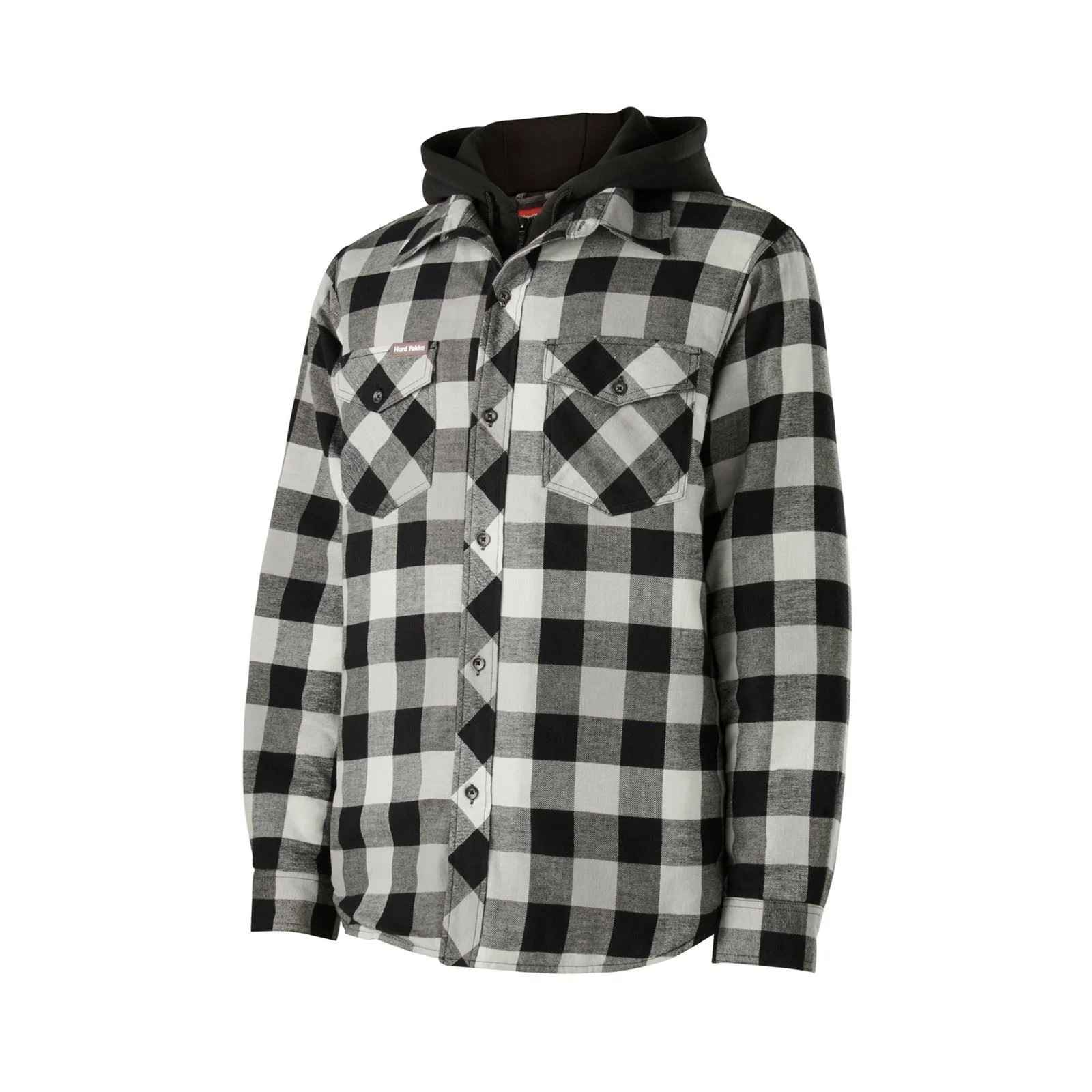 Hard Yakka Men's Quilted Flannel Shacket in Grey