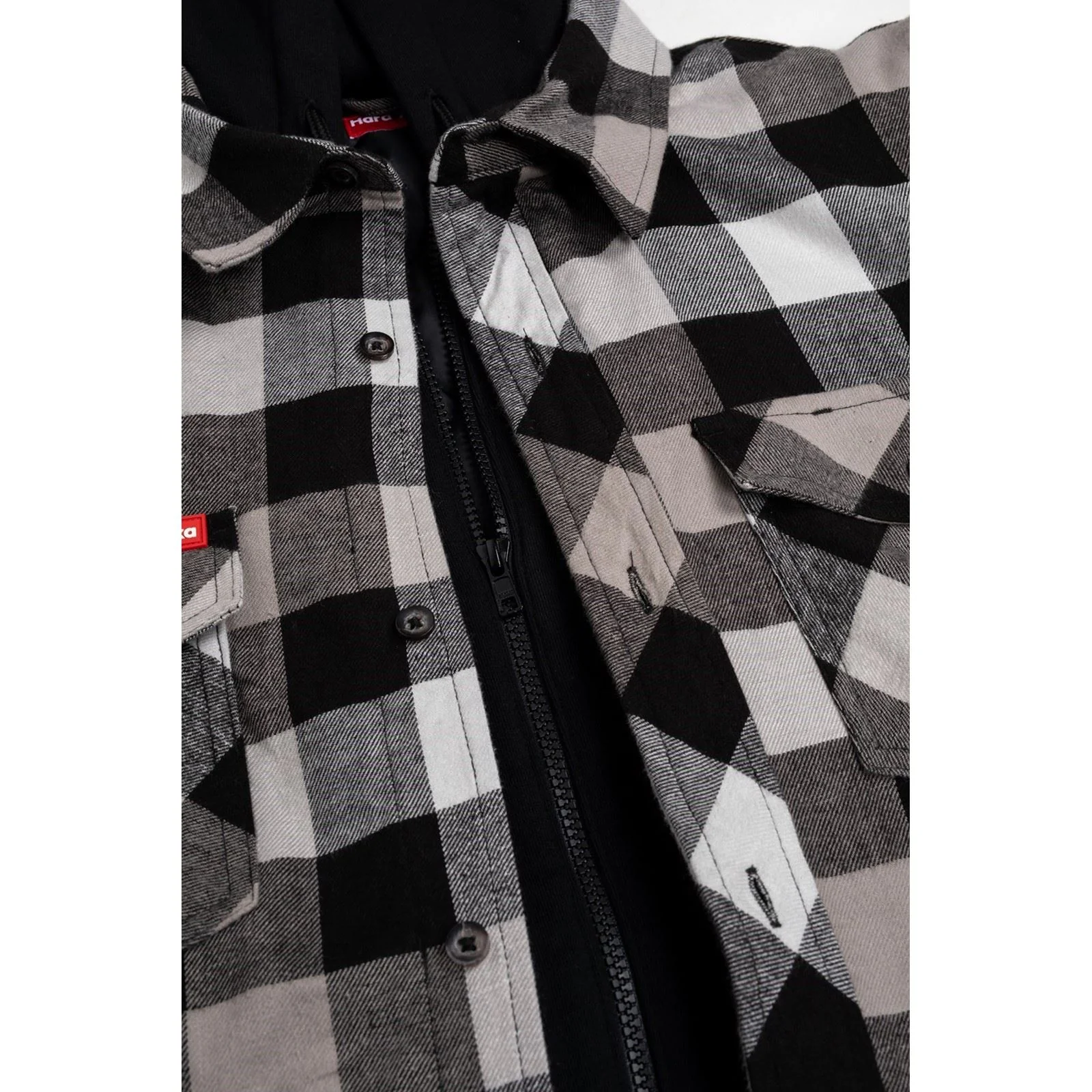 Hard Yakka Men's Quilted Flannel Shacket in Grey - Image 6
