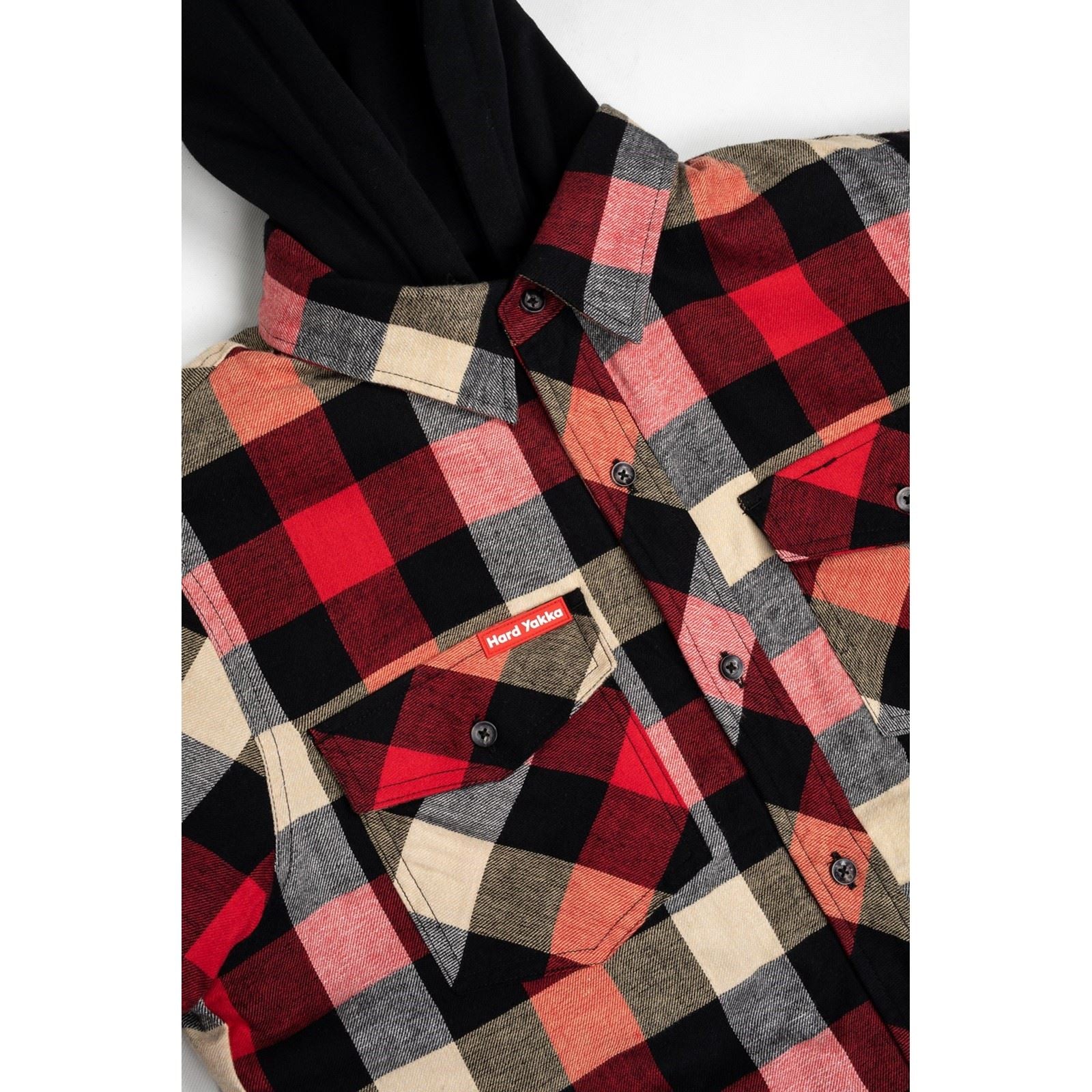Hard Yakka Men's Quilted Flannel Shacket in Red - Image 6