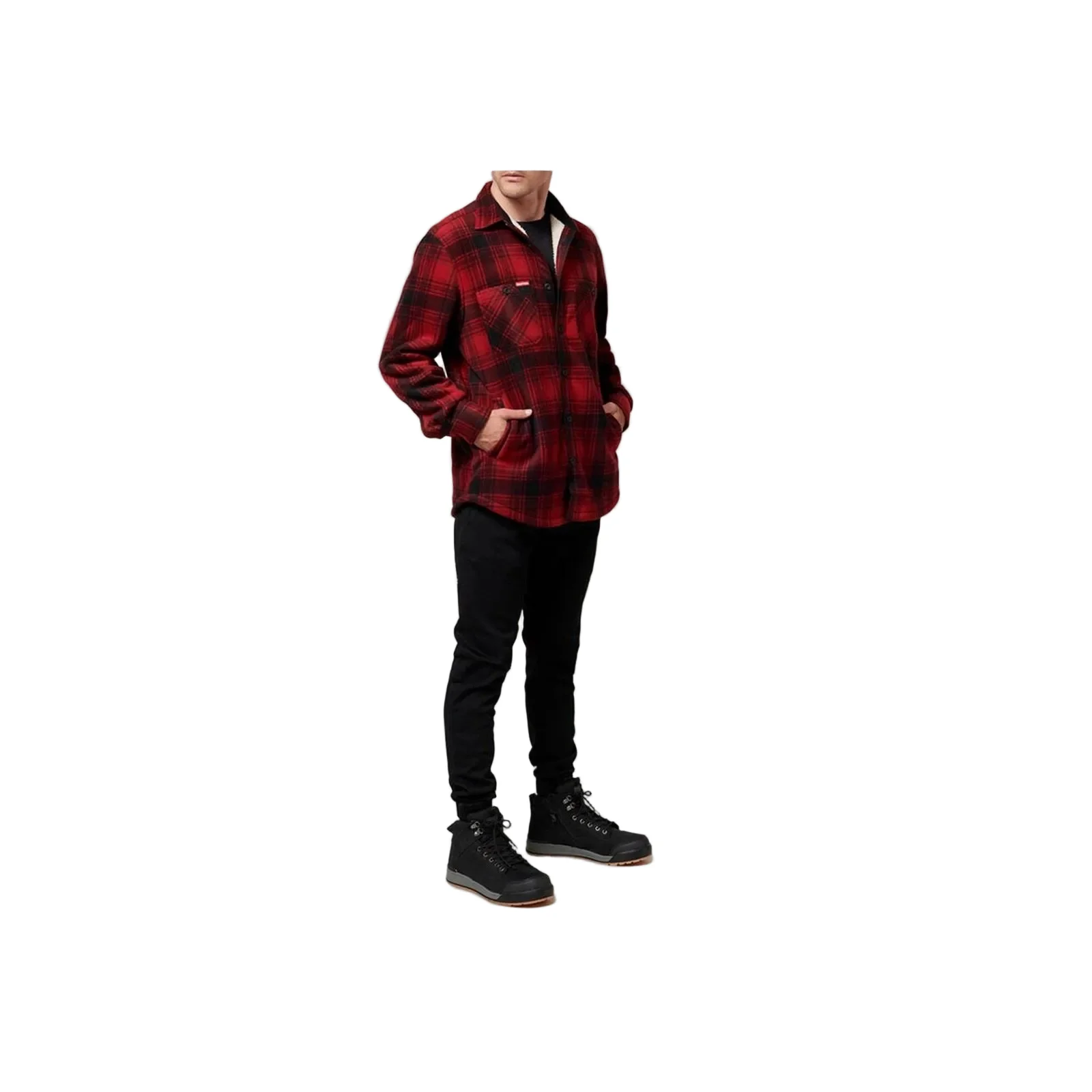 Hard Yakka Sherpa Men's Red Fleece Jacket - Image 2