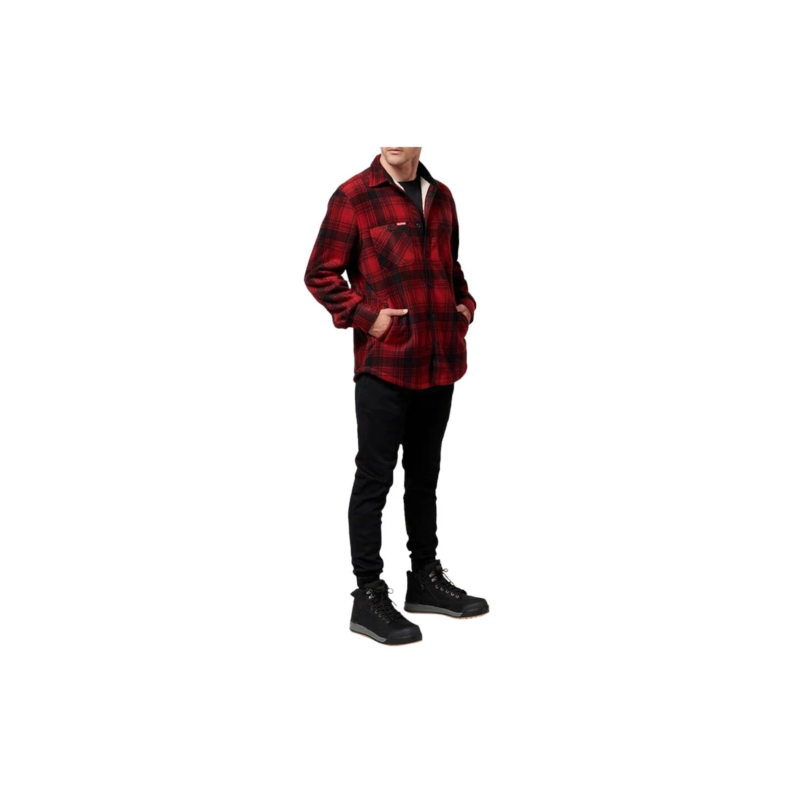 Hard Yakka Sherpa Men's Red Fleece Jacket - Image 7