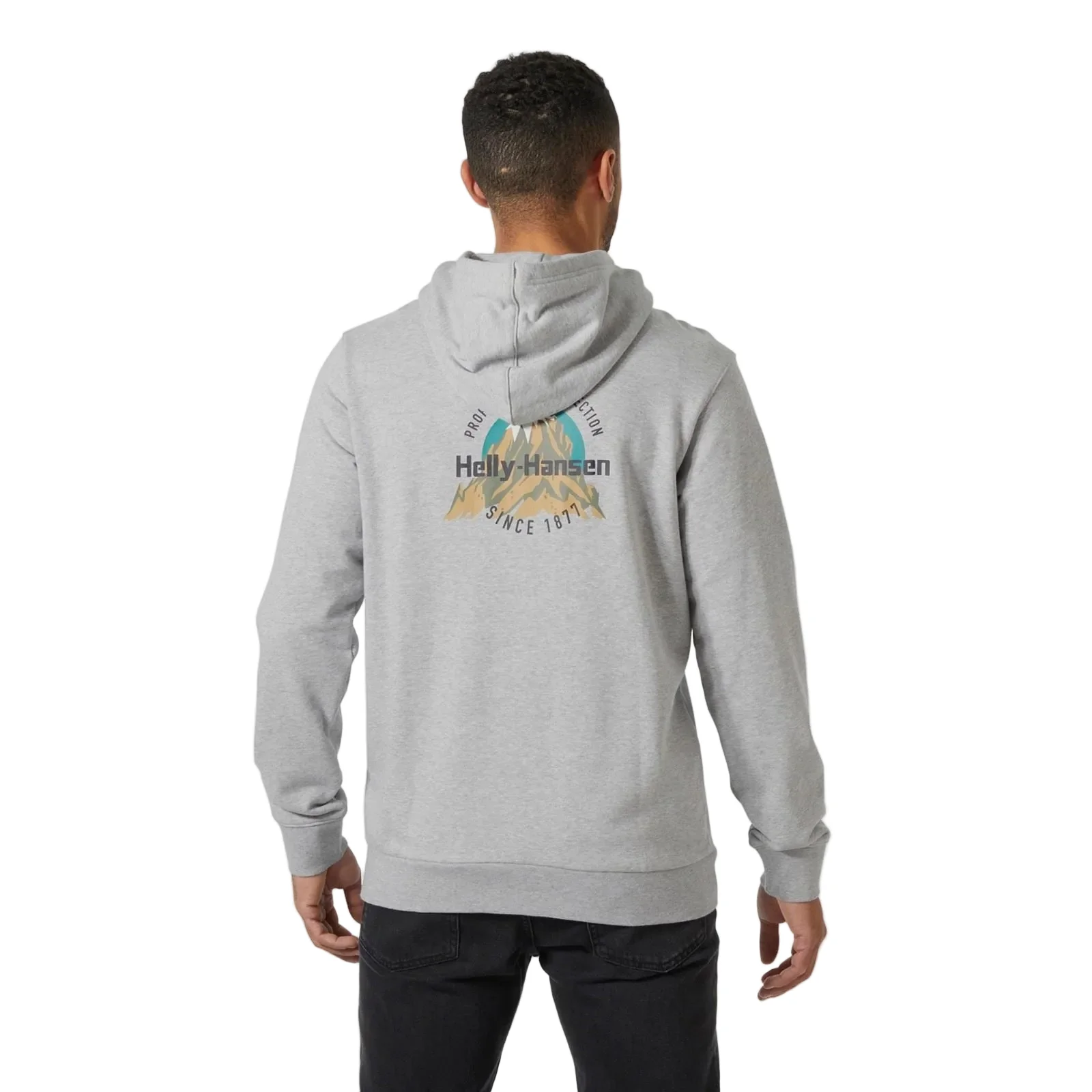 Helly Hansen Sport Core Graphic Hoodie Cotton Men's Grey Hooded Sweatshirt - Image 2