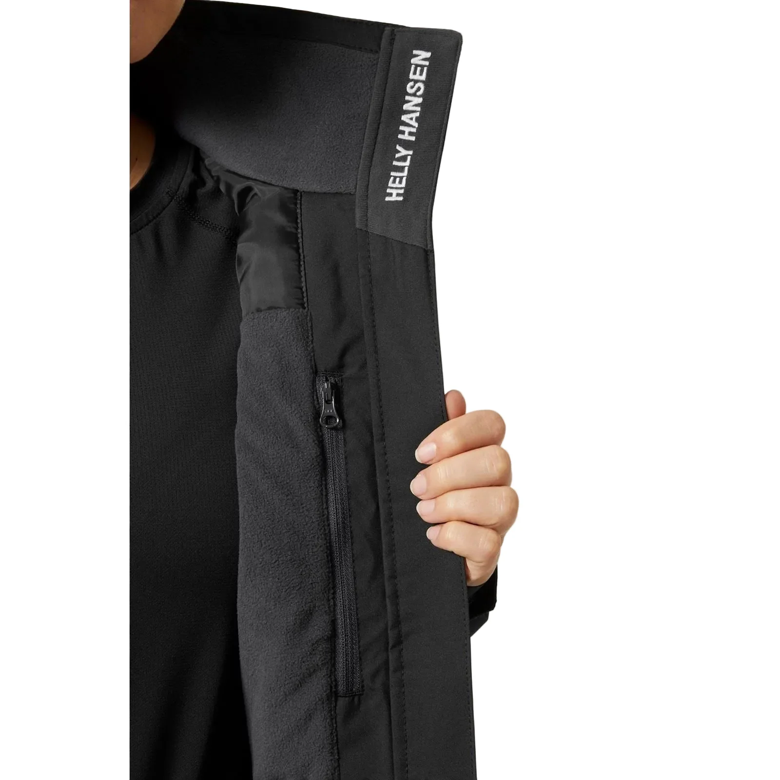 Helly Hansen Sport Crew Hooded Midlayer Sailing Jacket 2.0 Women's Black Sailing Jacket - Image 5