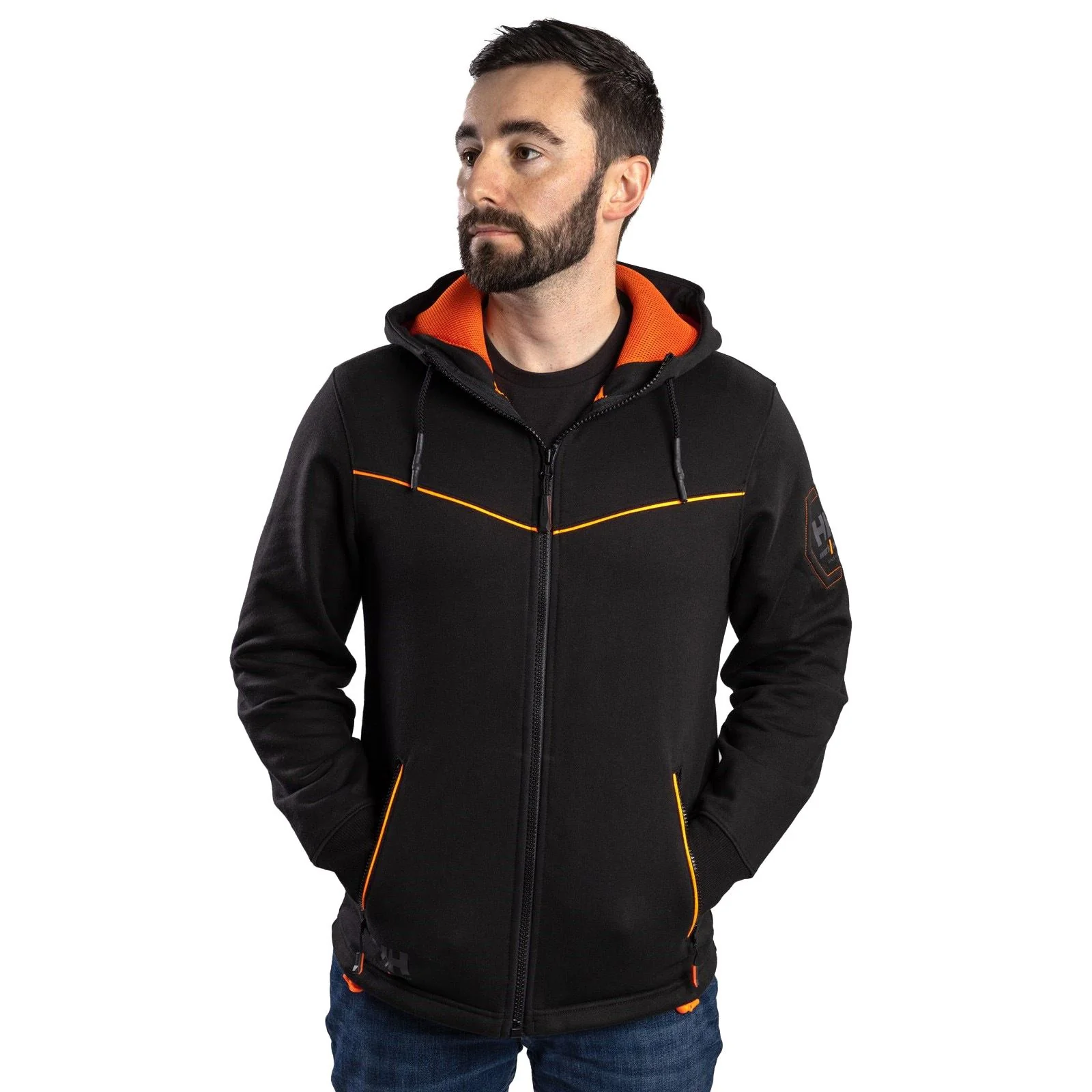 Helly Hansen Workwear Chelsea Evolution Cotton Men's Black Hooded Sweatshirt - Image 10