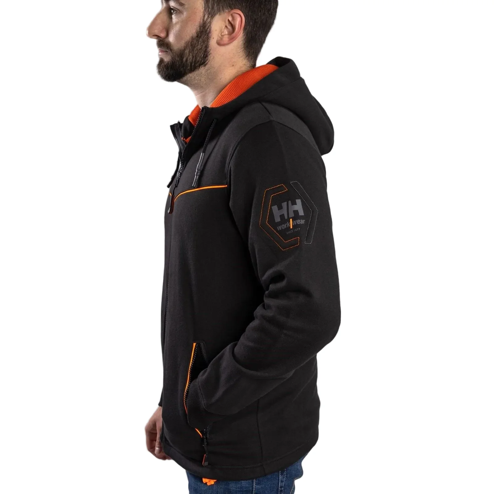 Helly Hansen Workwear Chelsea Evolution Cotton Men's Black Hooded Sweatshirt - Image 3