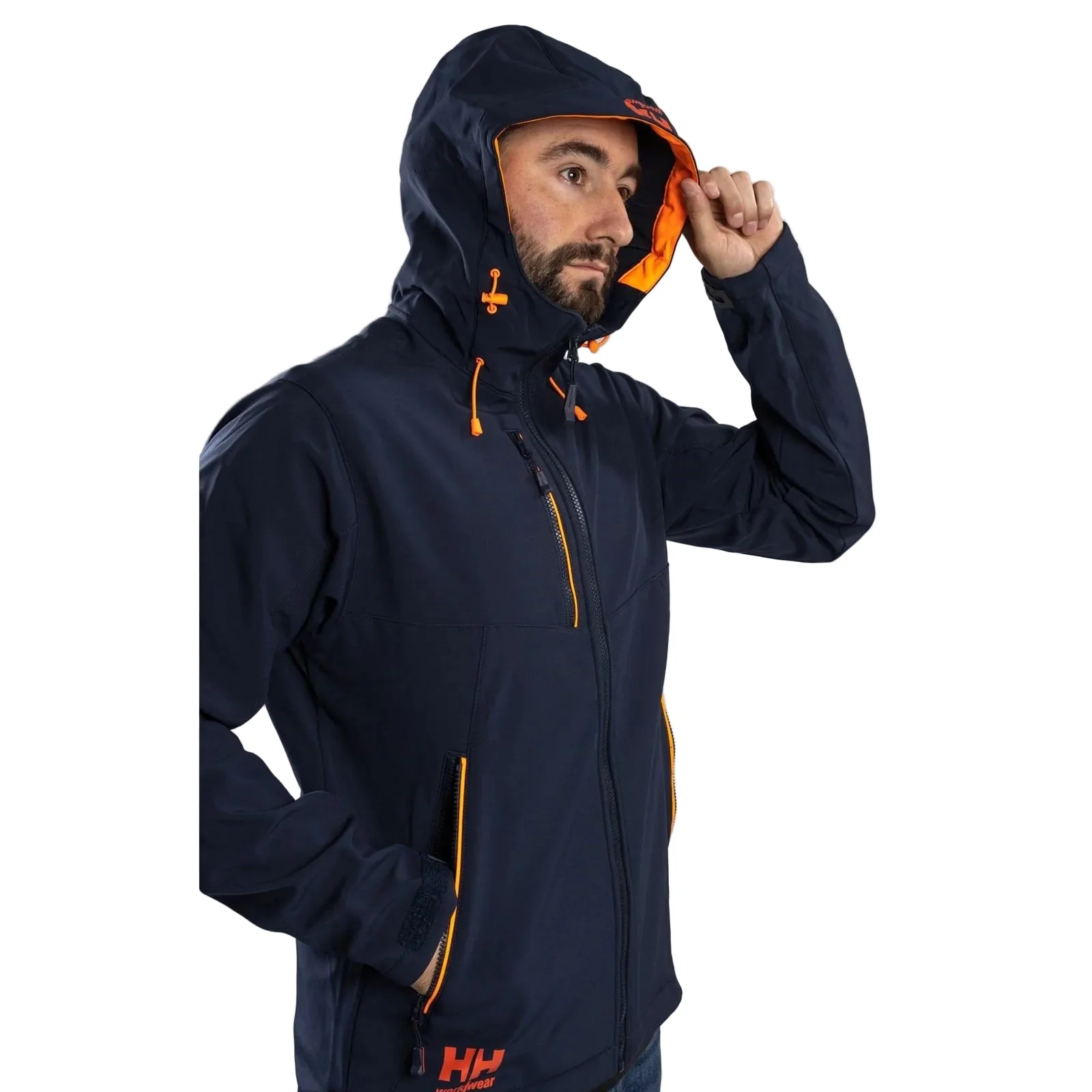 Helly Hansen Workwear Chelsea Evolution Softs Polyester Unisex Adults Blue Hooded Sweatshirt - Image 3