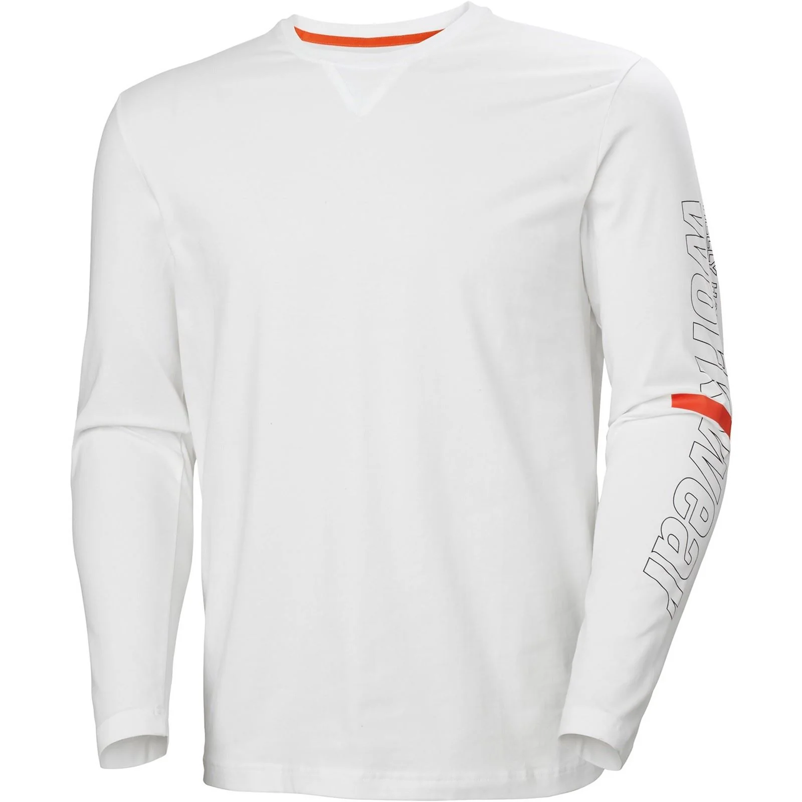 Helly Hansen Workwear Logo Longsleeve Cotton Men's White T-Shirt - Image 3