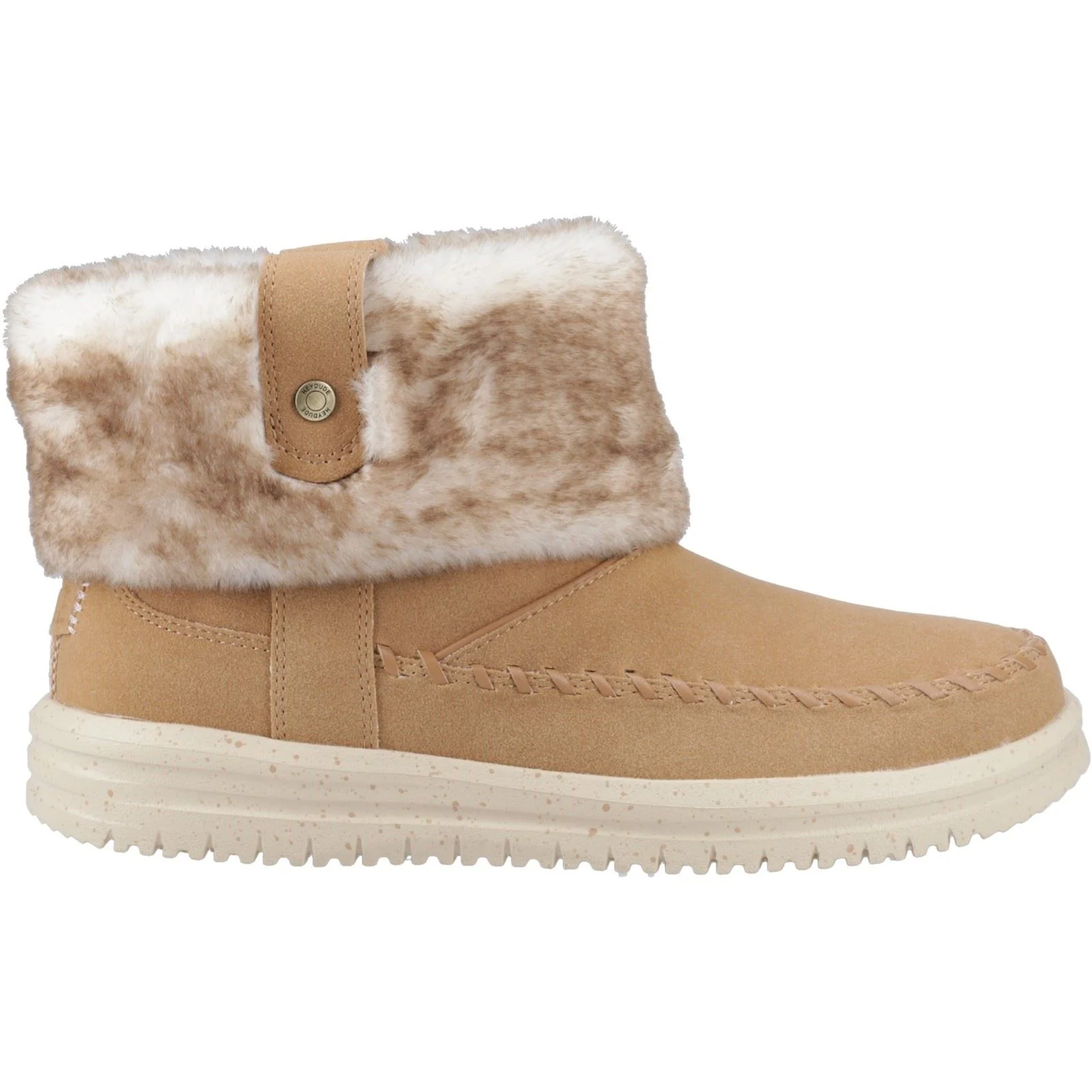 HEYDUDE Camden Cuff Classic Cozy Polyester Women's Cognac Winter Ankle Boots - Image 5