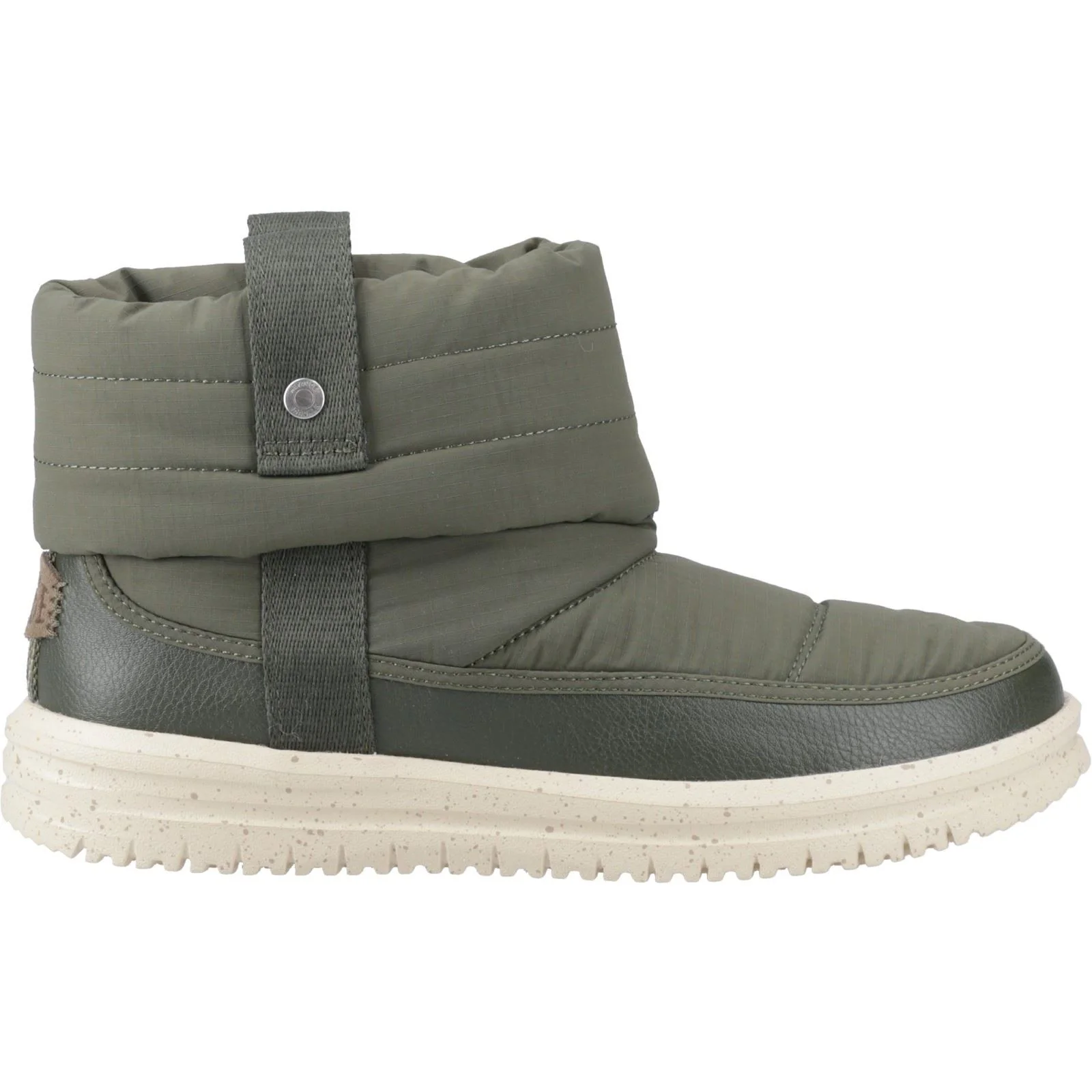HEYDUDE Camden Cuff Nylon Quilt Nylon Women's Dark Olive Winter Ankle Boots - Image 5