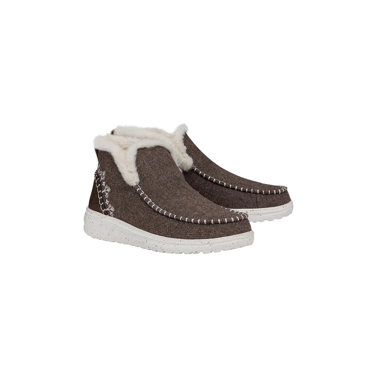 HEYDUDE Women's Denny Wool Faux Shearling Boots in Walnut - Image 6