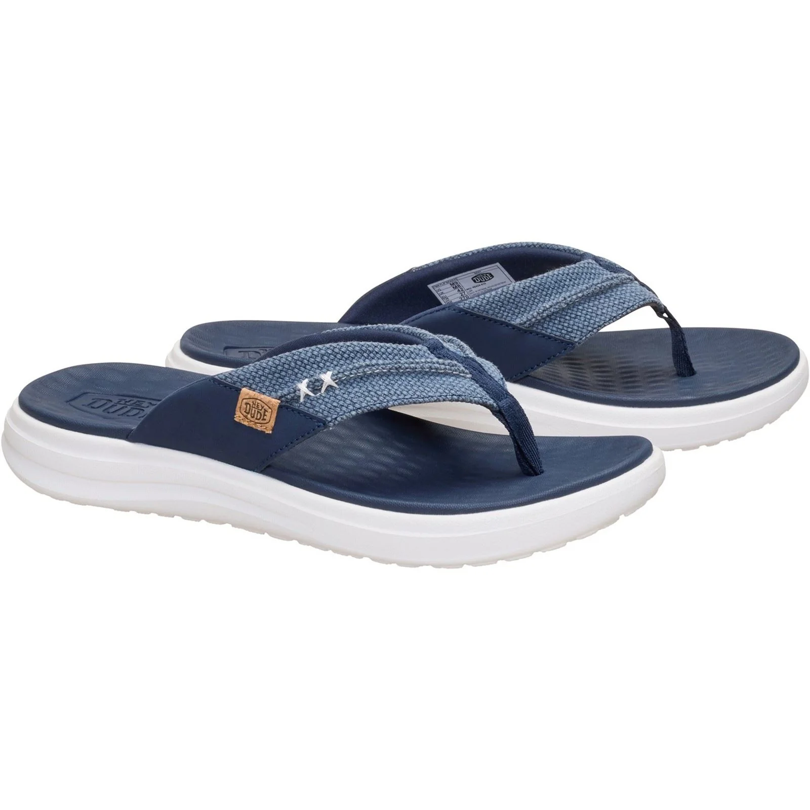 HEYDUDE Finn Flip Polyester Men's Navy Sandals - Image 3
