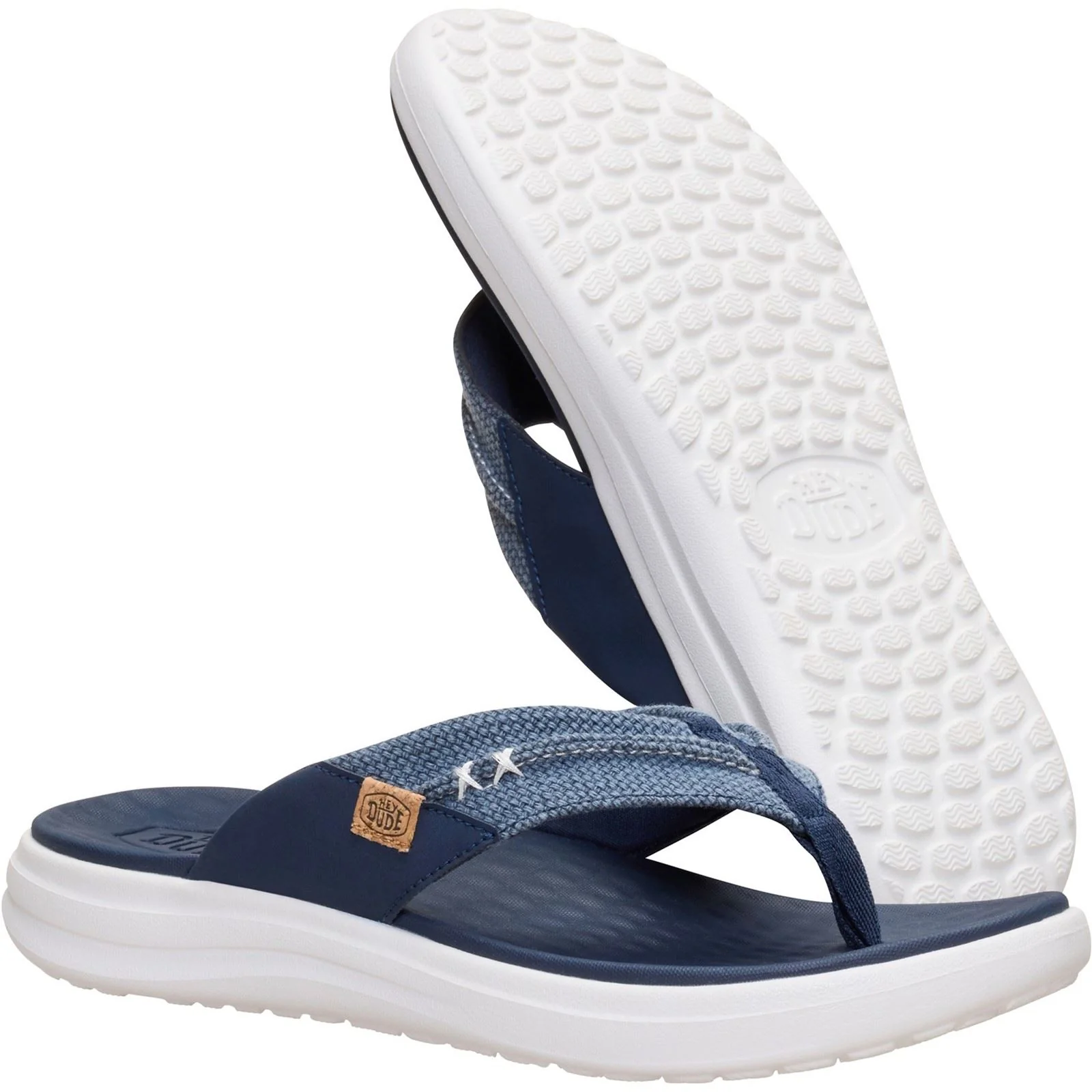 HEYDUDE Finn Flip Polyester Men's Navy Sandals - Image 4