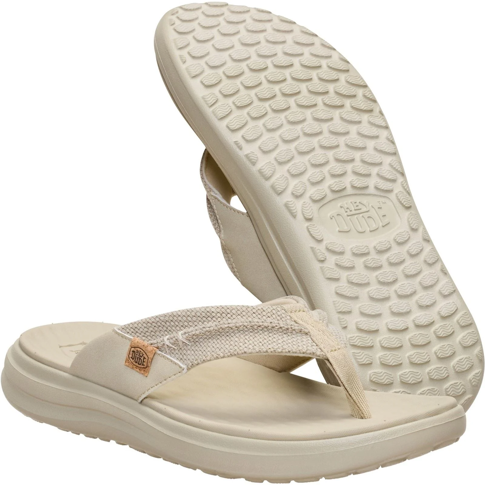 HEYDUDE Finn Flip Polyester Men's Tan Sandals - Image 4