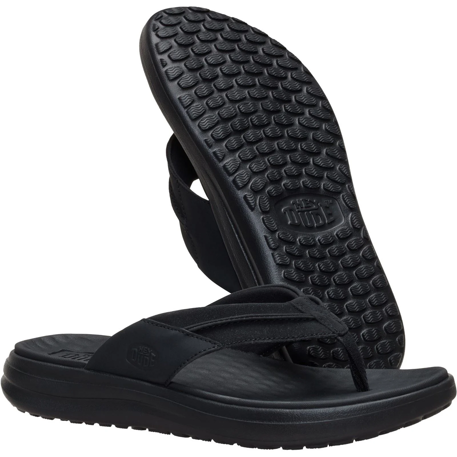 HEYDUDE Finn Flip Polyurethane Men's Black Sandals - Image 4
