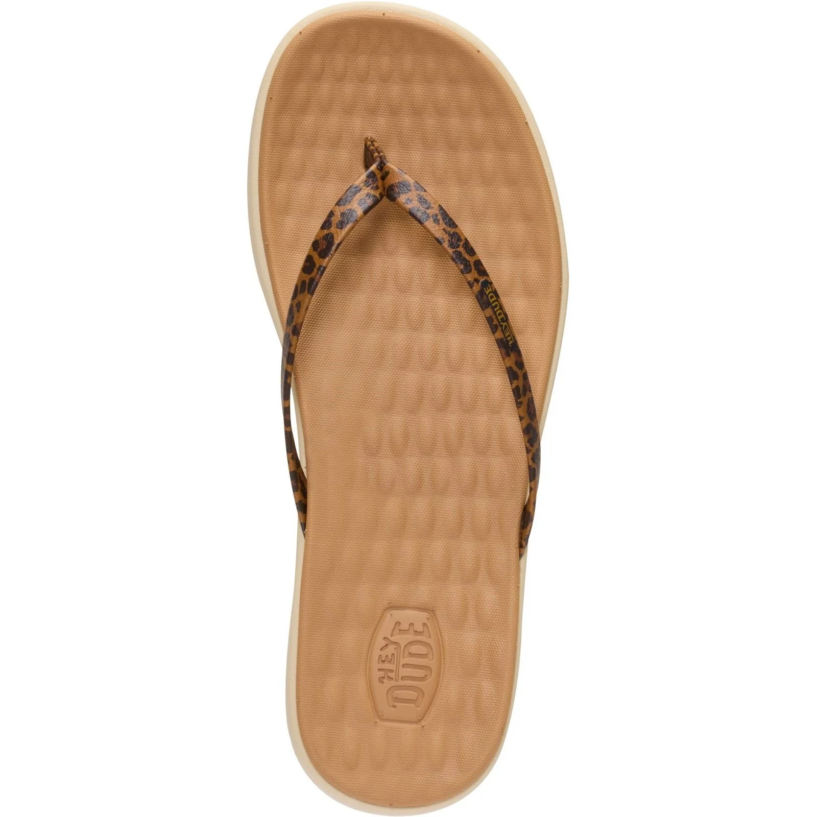 HEYDUDE Maui Breeze Polyurethane Women's Tan Leopard Flip Flops - Image 5